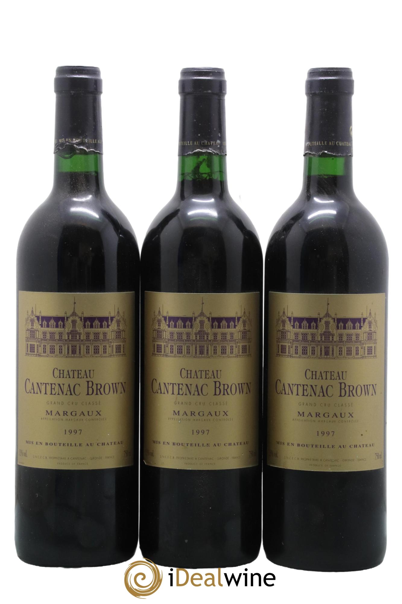Château Cantenac Brown 3ème Grand Cru Classé 1997 - Lot de 3 bouteilles - 0