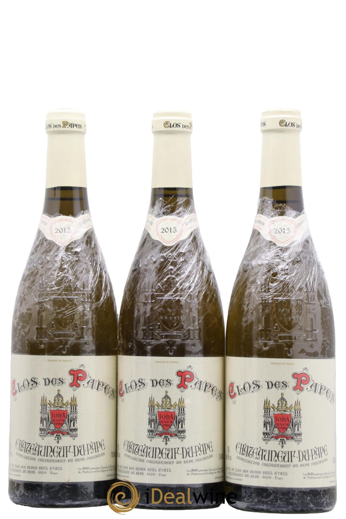Châteauneuf-du-Pape Clos des Papes - Paul Avril 2015 - Lot of 3 bottles - 0