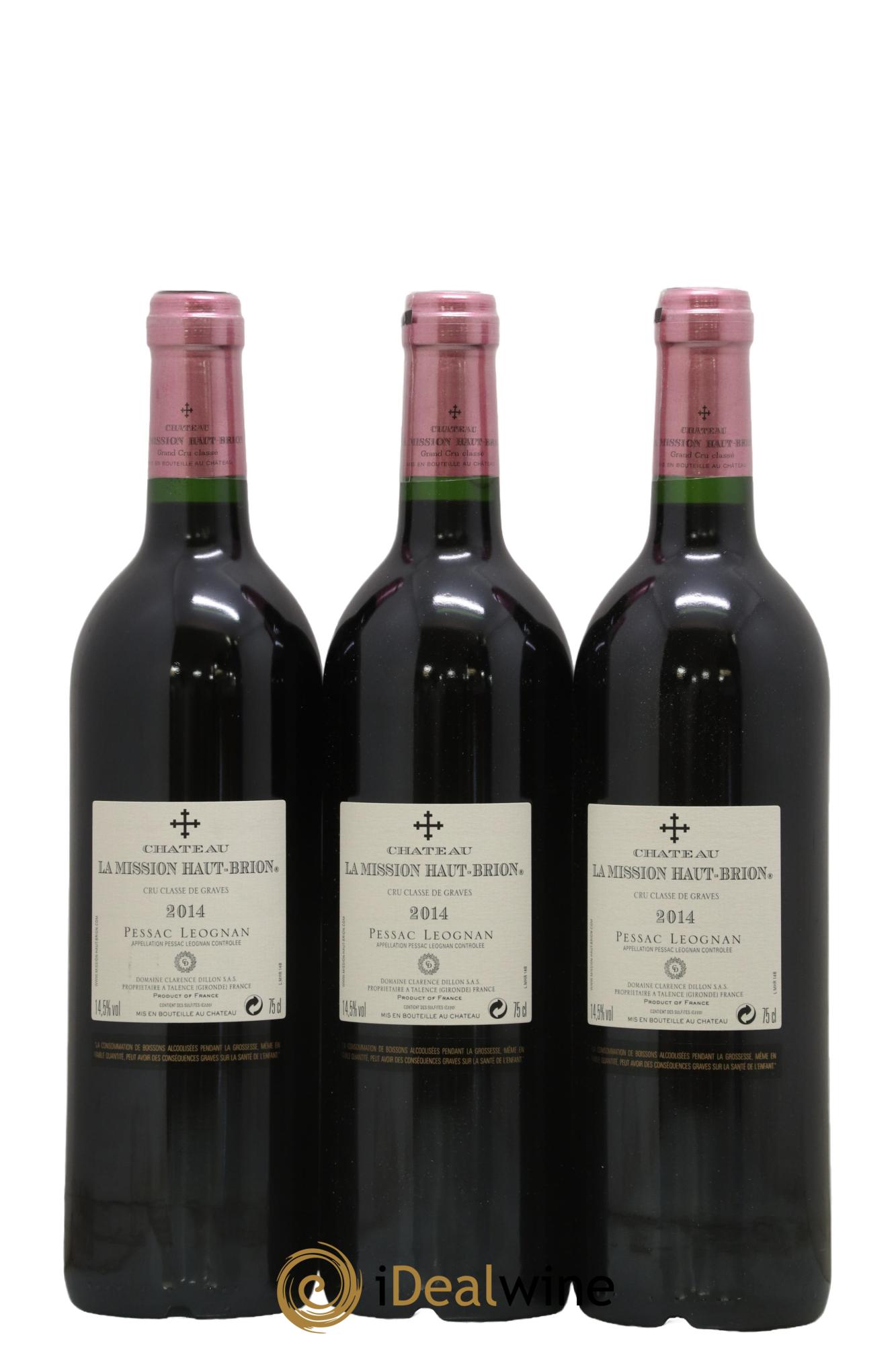 Château la Mission Haut-Brion Cru Classé de Graves 2014 - Lot of 3 bottles - 1