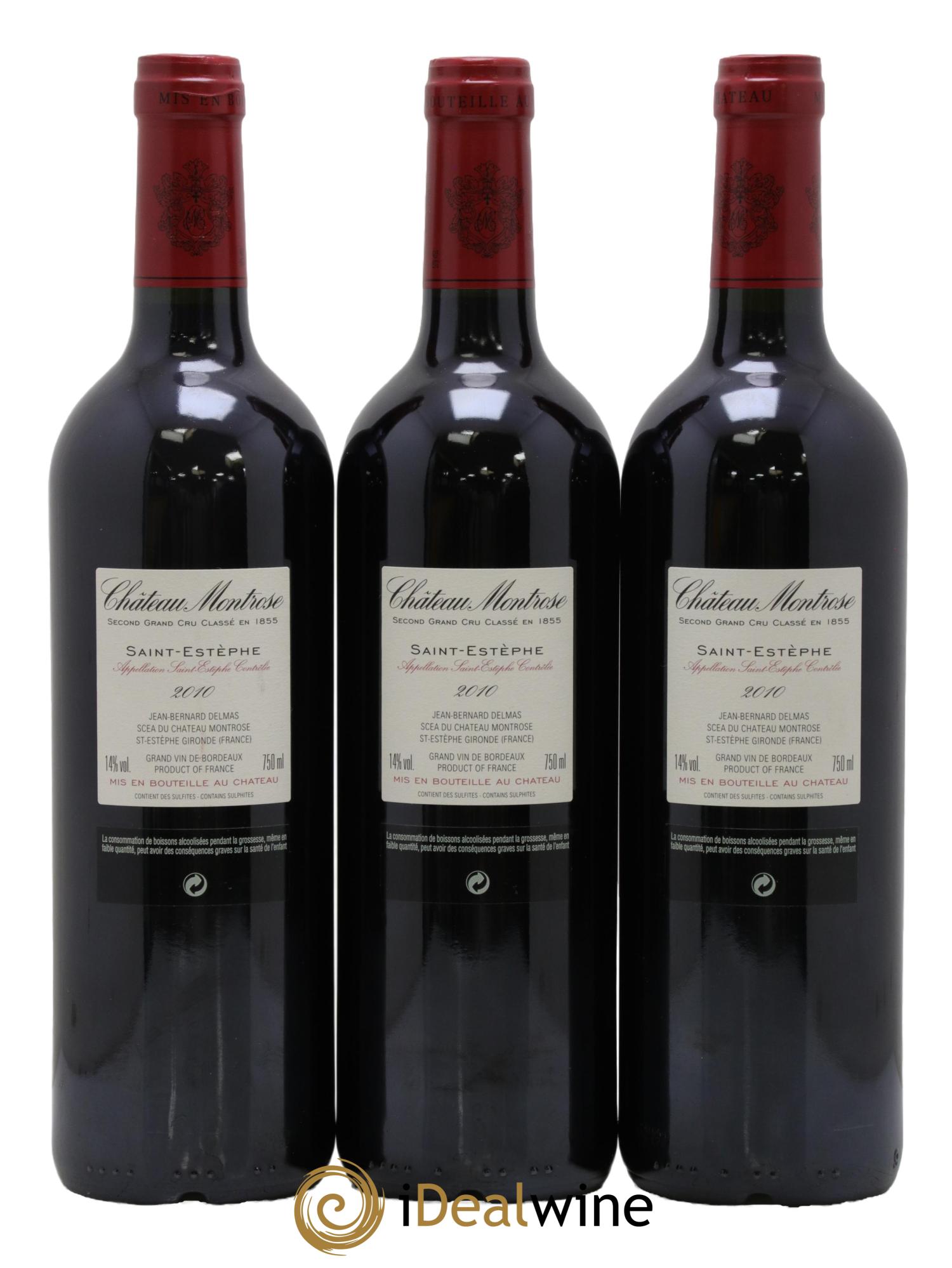Château Montrose 2ème Grand Cru Classé 2010 - Lot of 3 bottles - 1