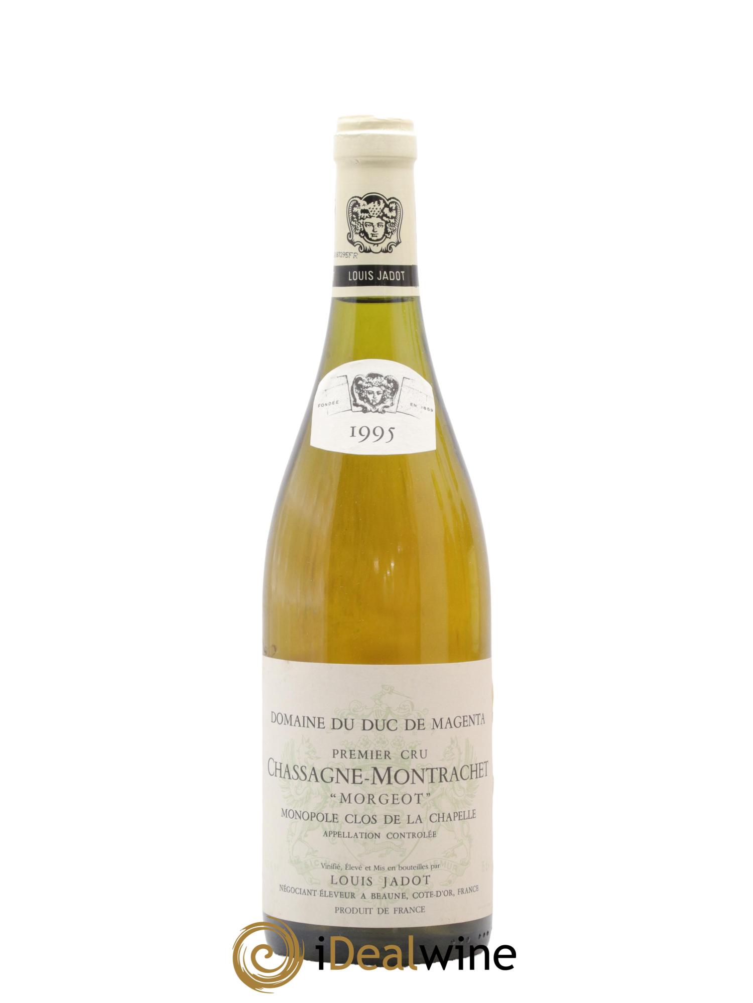Chassagne-Montrachet 1er Cru Morgeot Clos de la Chapelle Domaine du Duc de Magenta - Louis Jadot 1995 - Lot de 1 bouteille - 0