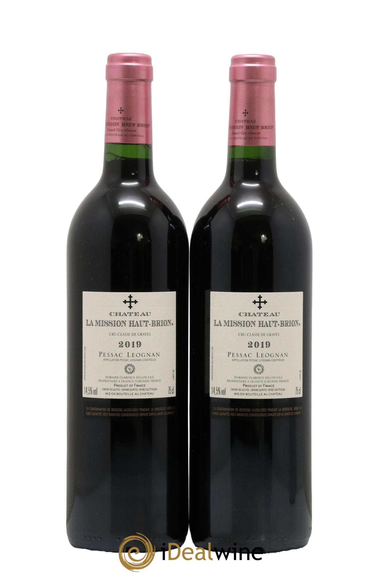 Château la Mission Haut-Brion Cru Classé de Graves 2019 - Lot of 2 bottles - 1