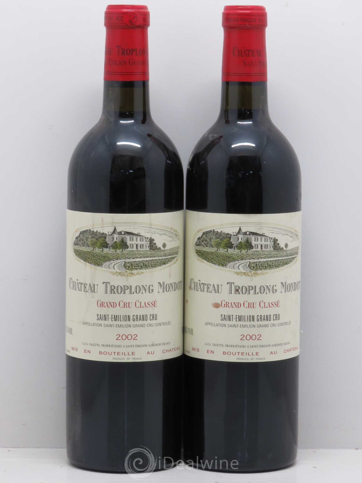 Château Troplong Mondot 1er Grand Cru Classé B 2002 - Lot de 2 bouteilles - 0