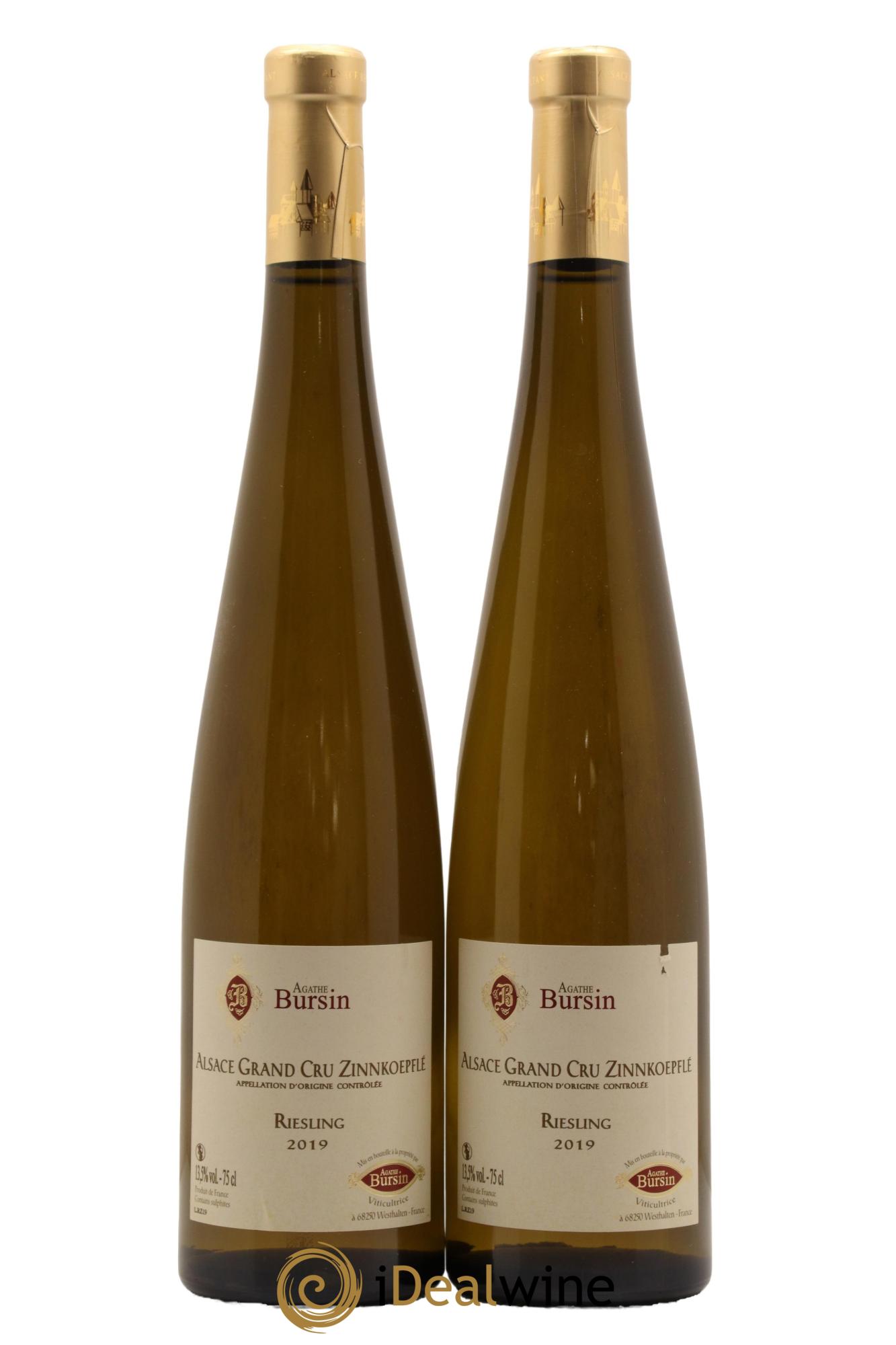 Alsace Riesling Grand Cru Zinnkoepflé Agathe Bursin 2019 - Lot de 2 bouteilles - 0
