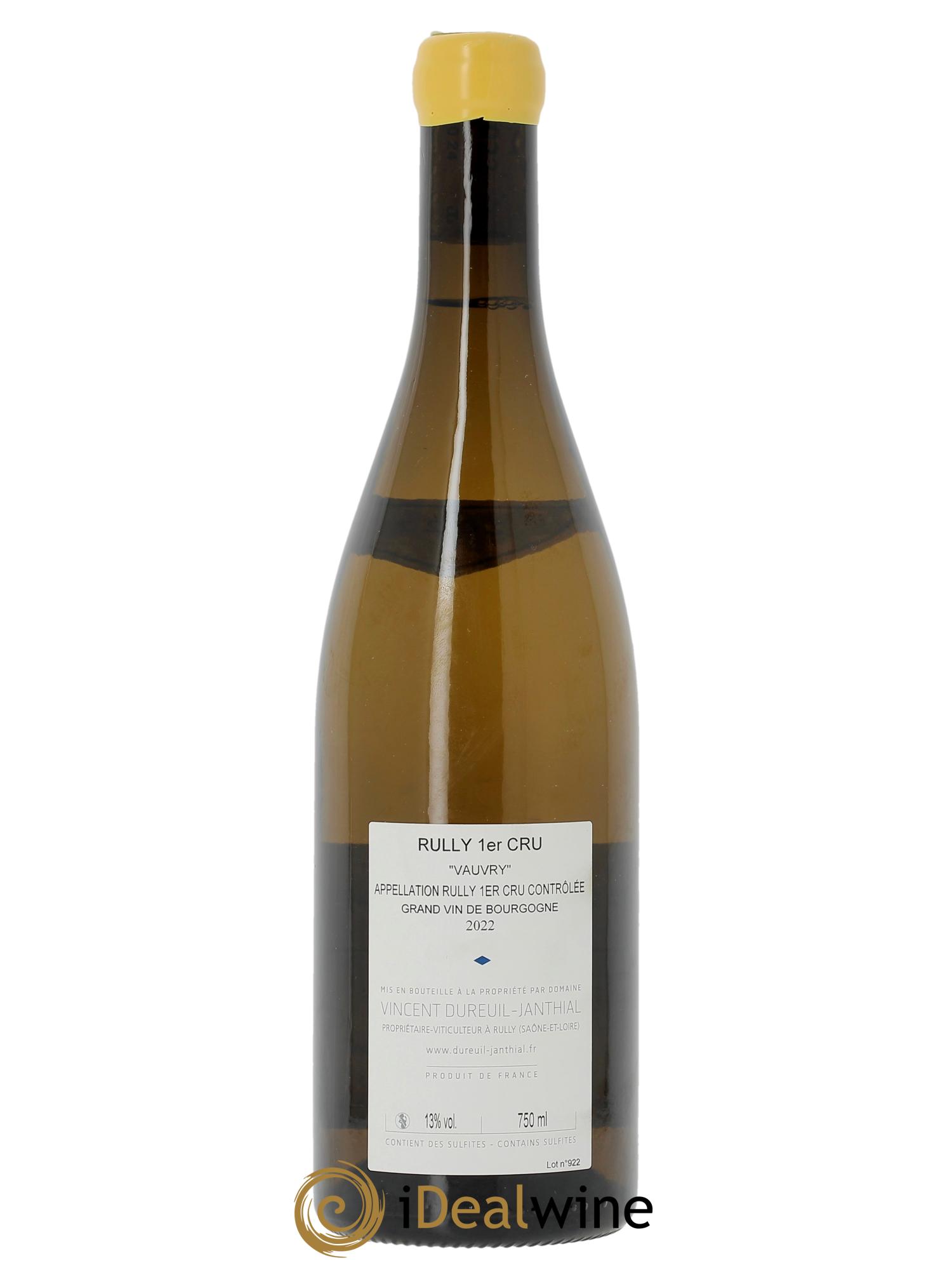 Rully 1er Cru Vauvry Vincent Dureuil-Janthial 2022 - Lot de 1 bouteille - 1