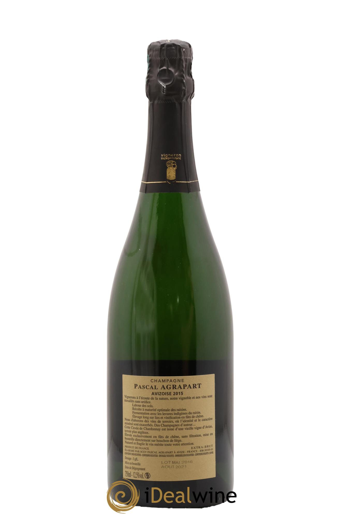 Avizoise Blanc de Blancs Extra-Brut Agrapart & Fils 2015 - Lot de 1 bouteille - 1
