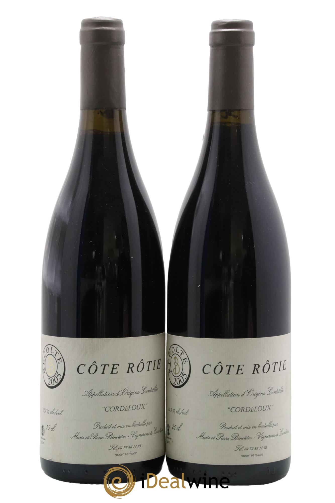 Côte-Rôtie Cordeloux Marie et Pierre Bénetière (Domaine) 2005 - Lot de 2 bouteilles - 0