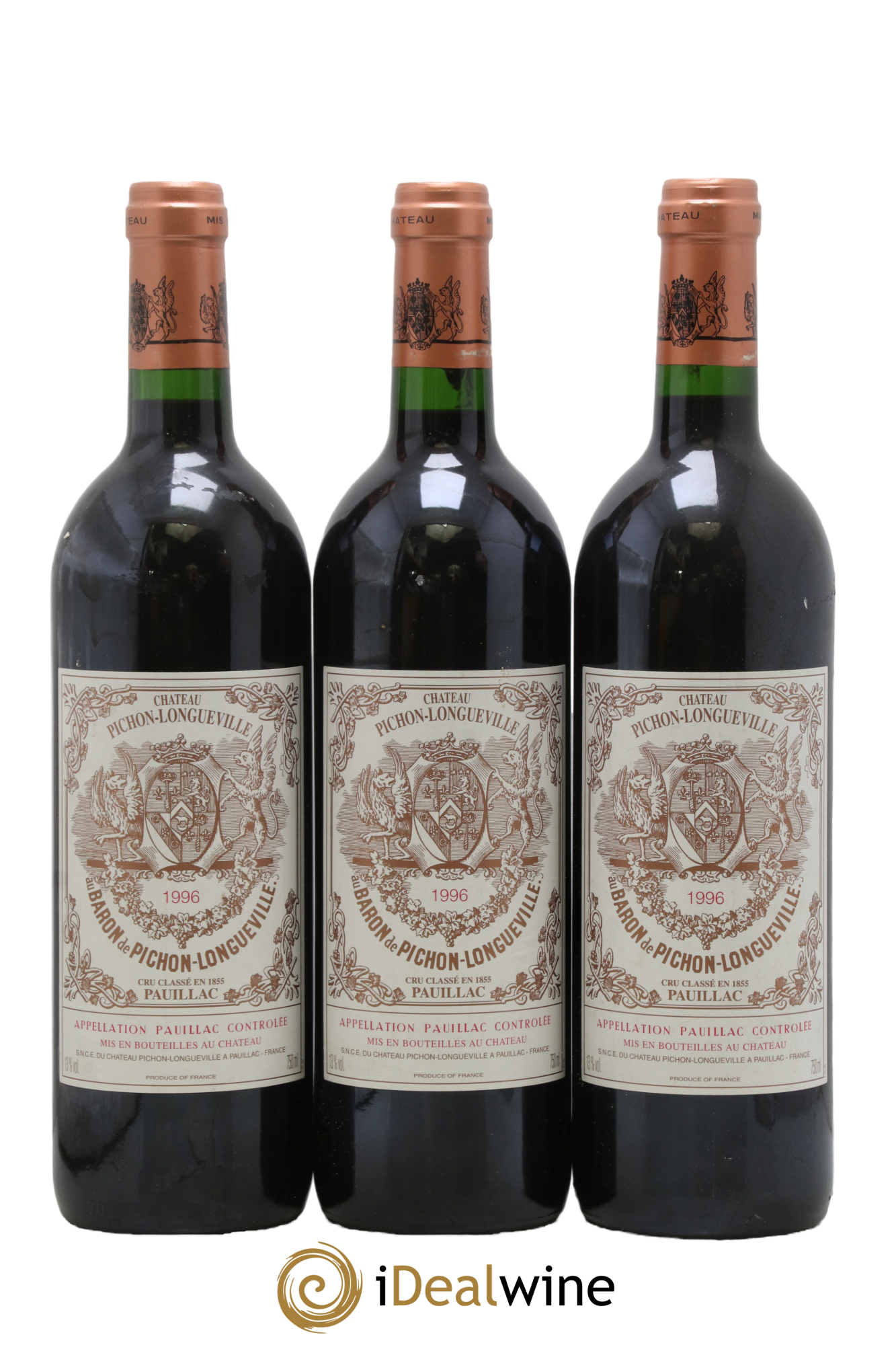 Pichon Longueville Baron 2ème Grand Cru Classé 1996 - Lot de 3 bouteilles - 0