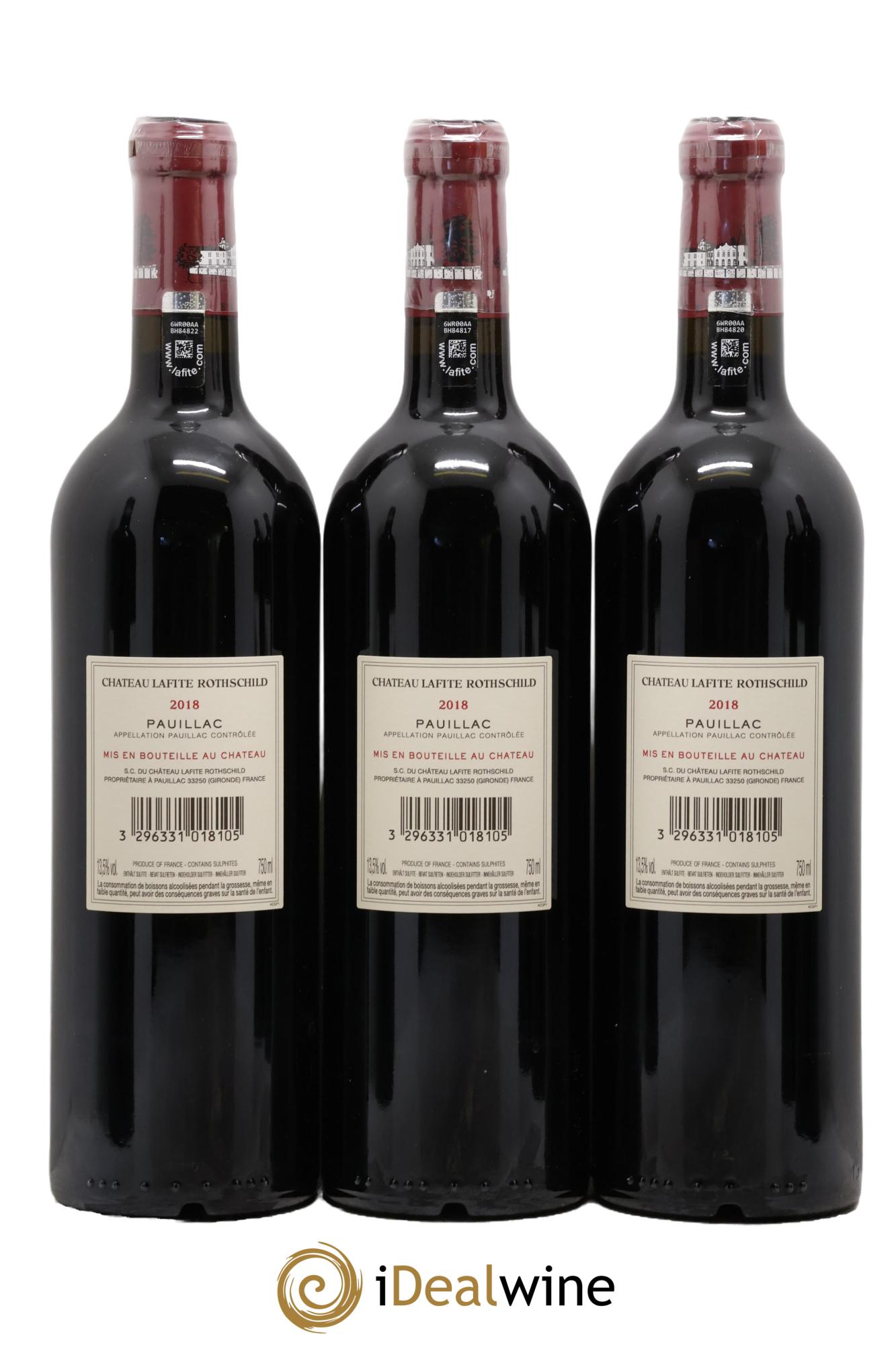 Château Lafite Rothschild 1er Grand Cru Classé 2018 - Lot de 6 bouteilles - 1