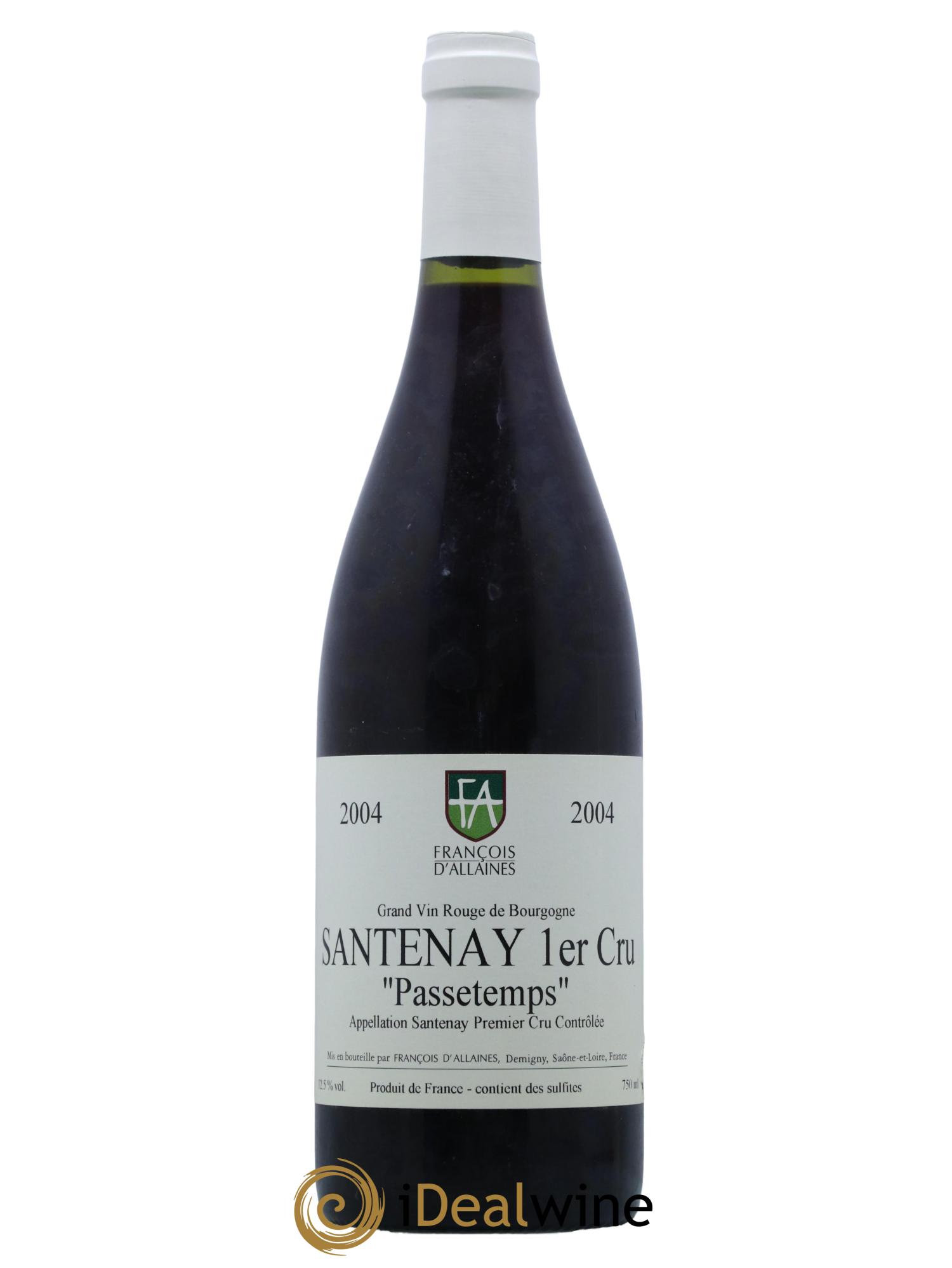 Santenay 1er Cru Passetemps François d'Allaines 2004 - Lot de 1 bouteille - 0