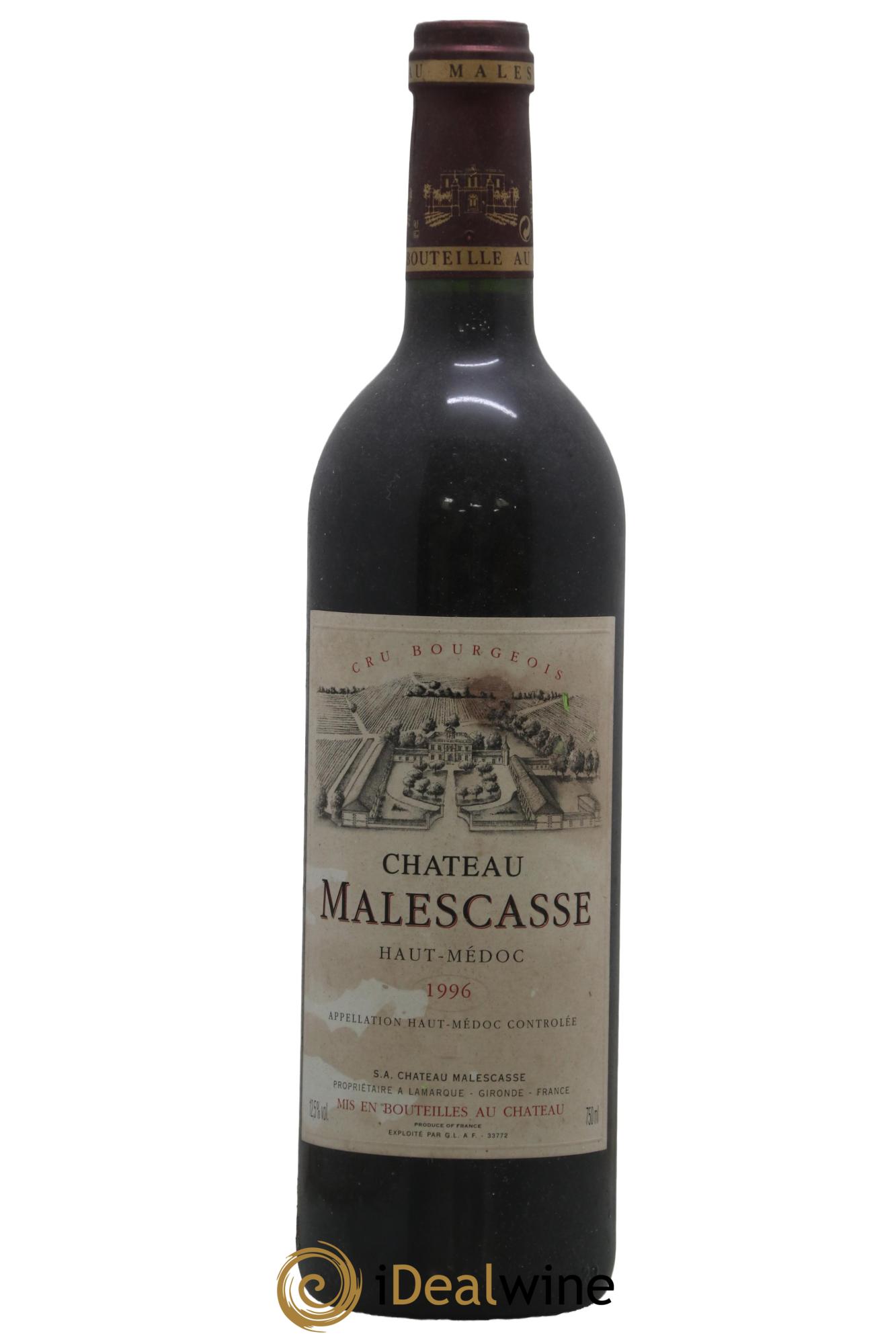 Château Malescasse Cru Bourgeois Exceptionnel 1996 - Lot de 1 bouteille - 0