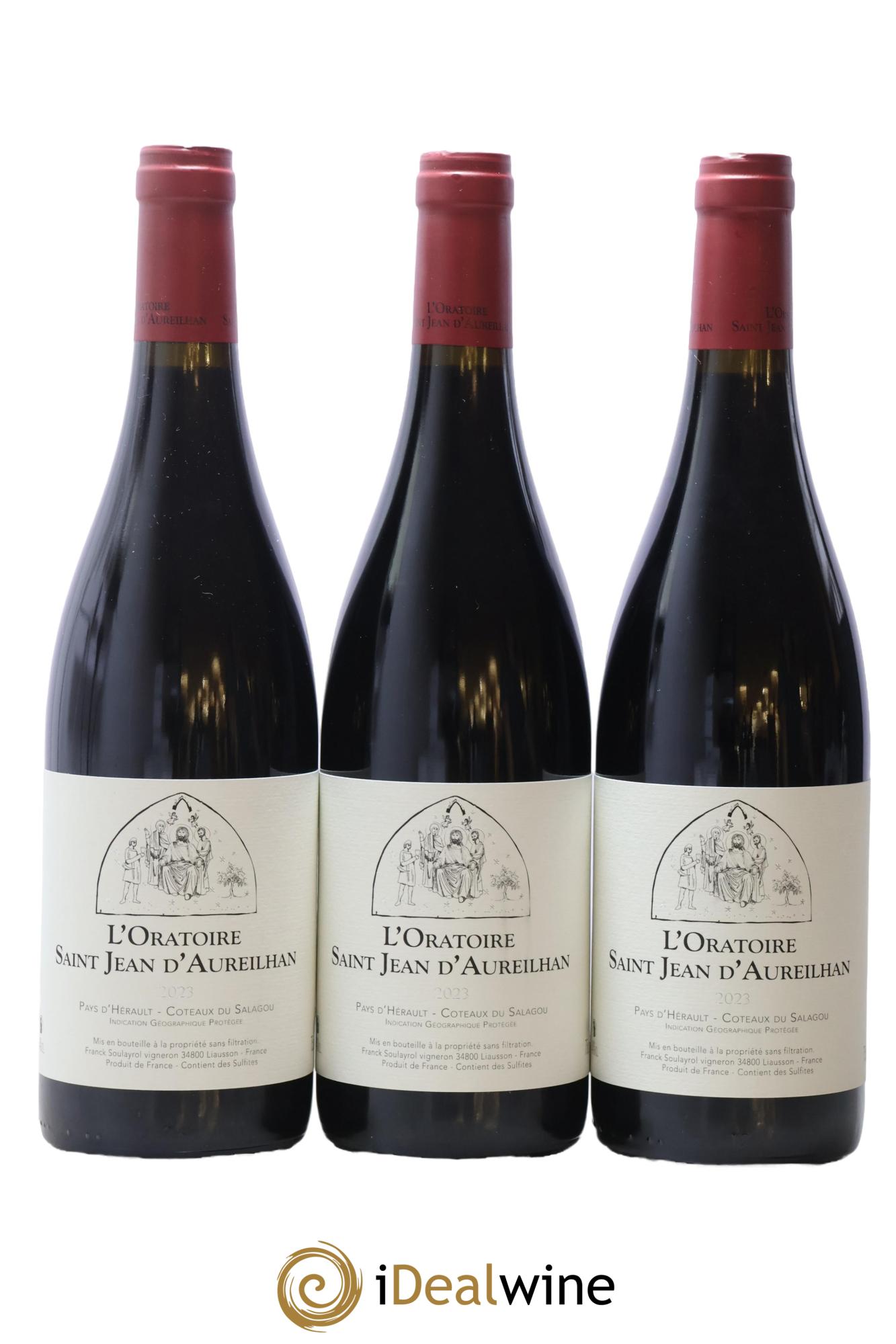 Pays d'Hérault - Coteaux du Salagou L’Oratoire Saint Jean d’Aureilhan 2023 - Lot de 3 bouteilles - 0