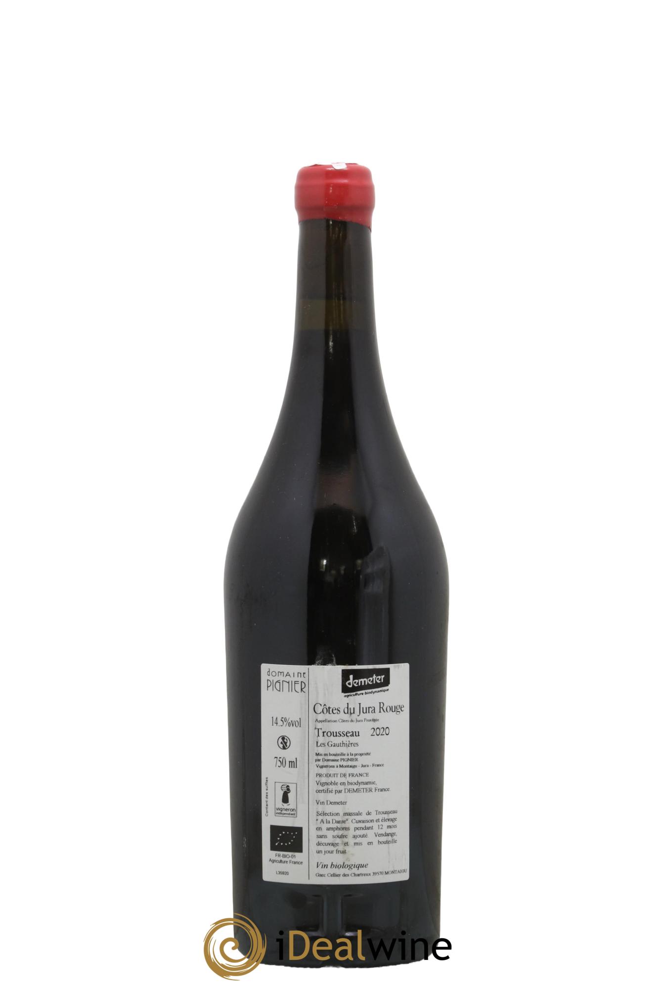 Côtes du Jura Les Gauthières Domaine Pignier 2020 - Posten von 1 Flasche - 1