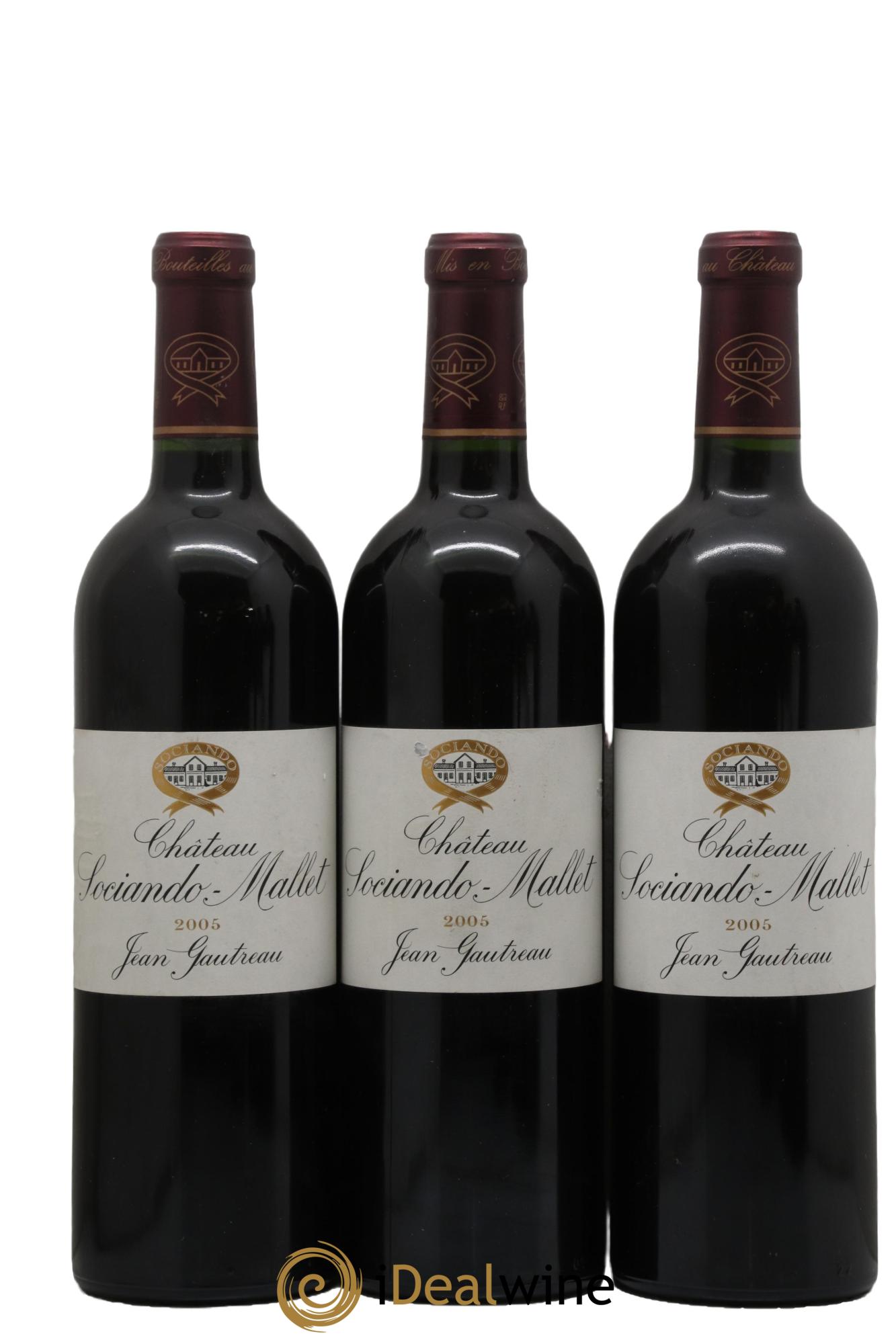 Château Sociando Mallet 2005 - Lot de 3 bouteilles - 0