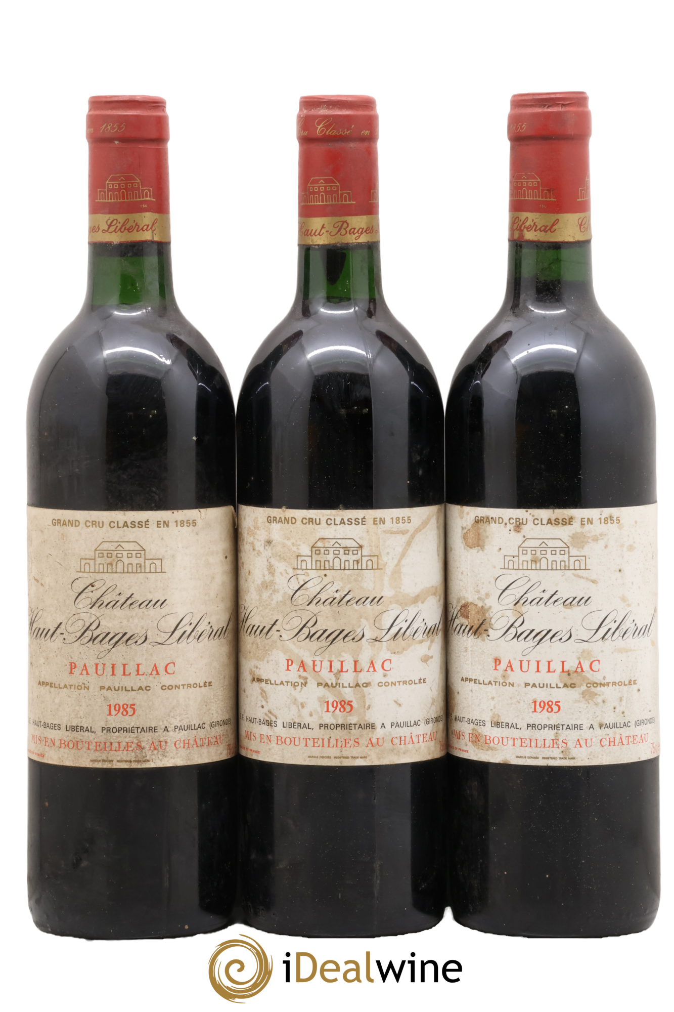 Château Haut Bages Libéral 5ème Grand Cru Classé 1985 - Lot de 3 bouteilles - 0