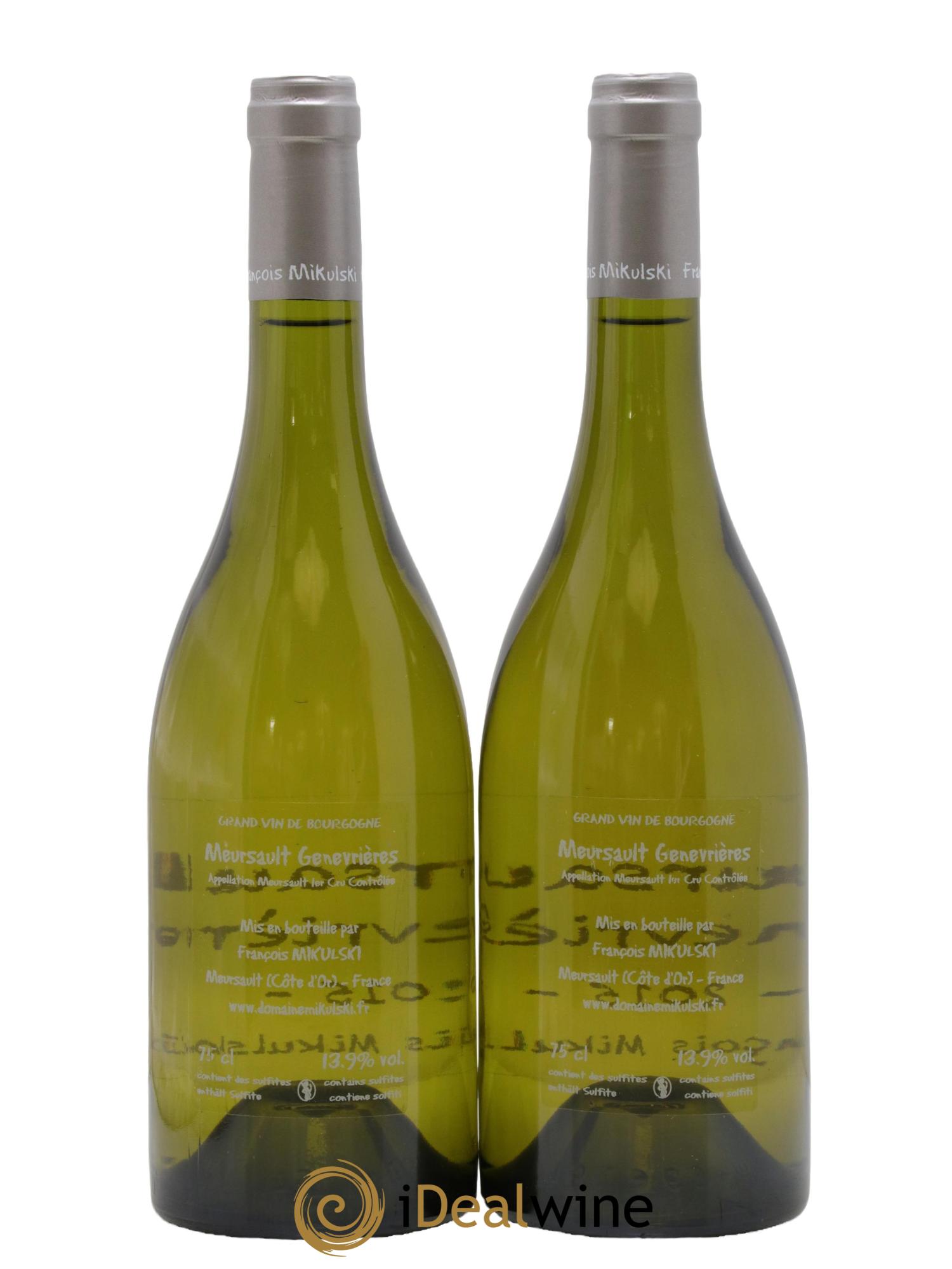 Meursault 1er Cru Les Genevrières François Mikulski 2015 - Lot of 2 bottles - 1