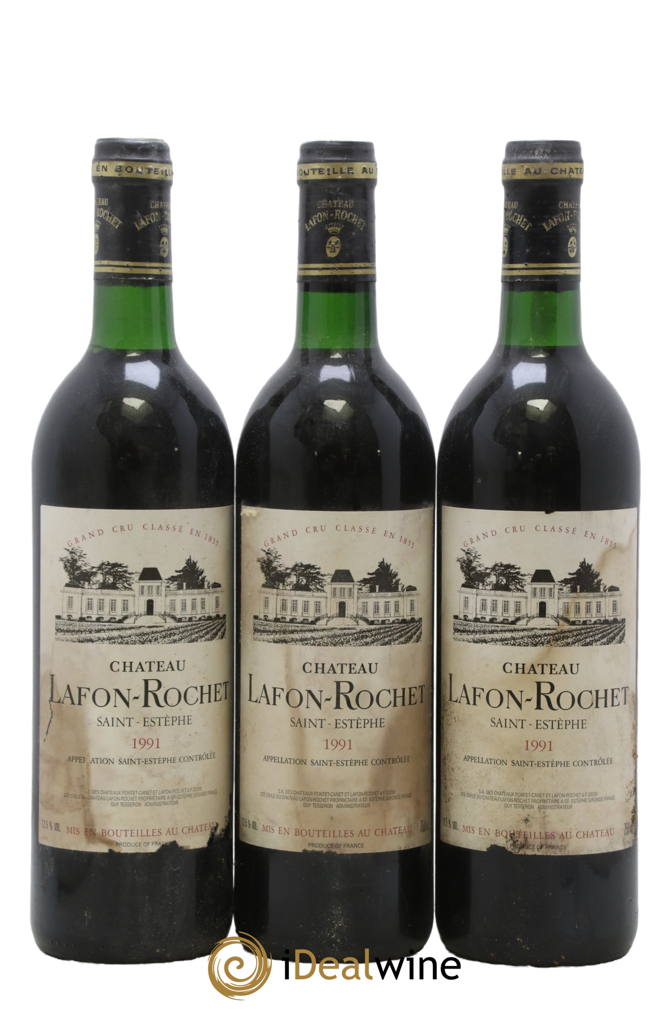 Château Lafon Rochet 4ème Grand Cru Classé 1991 - Lot de 3 bouteilles - 0