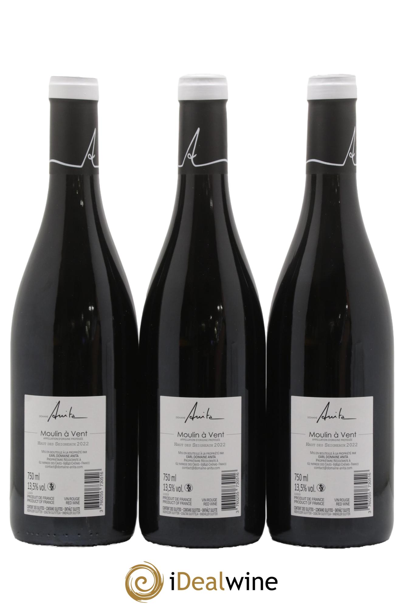 Moulin-à-Vent Cuvée Haut des Seigneaux Domaine Anita 2022 - Lot de 3 bouteilles - 1