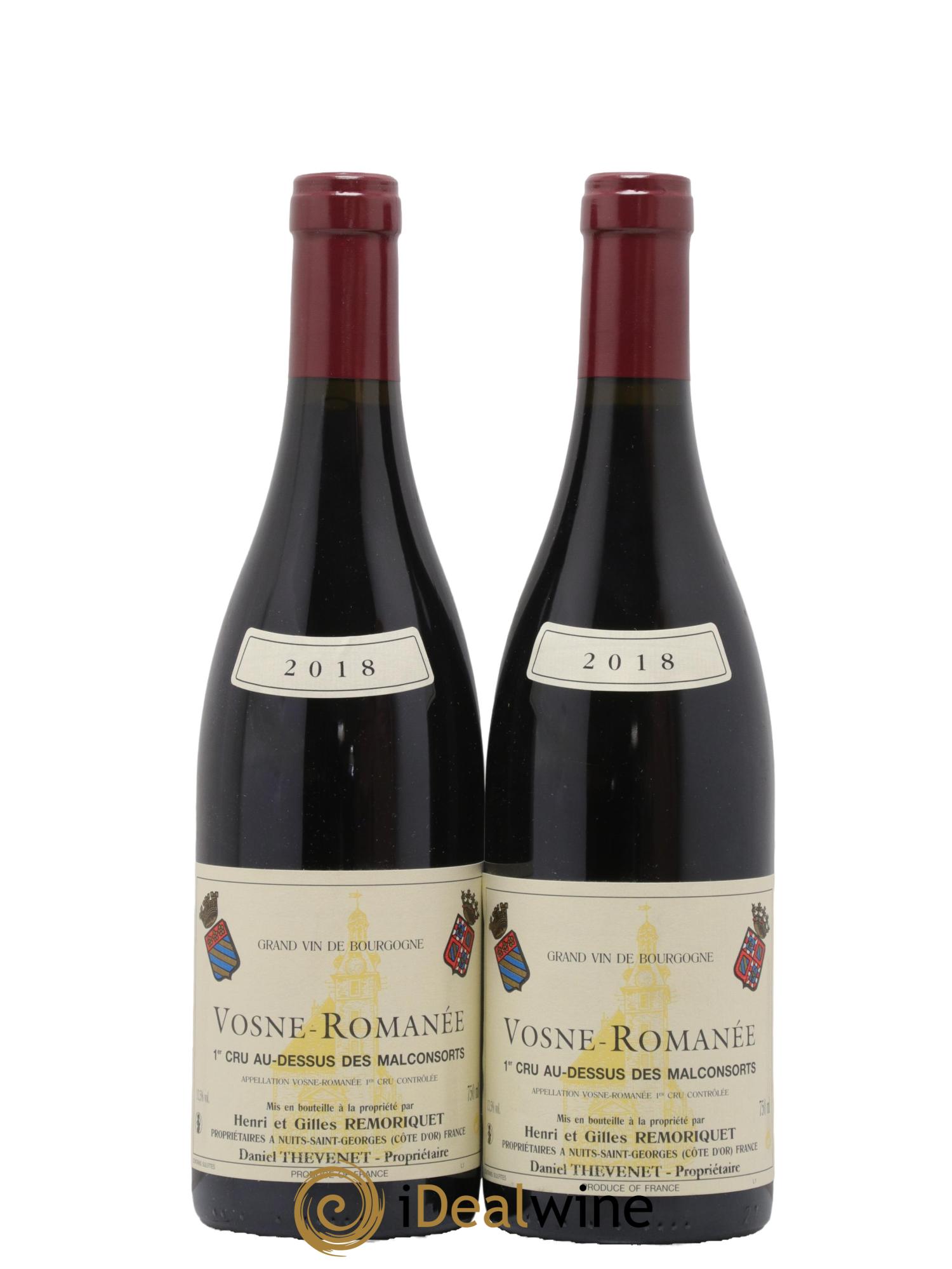 Vosne-Romanée 1er Cru Au Dessus des Malconsorts Gilles Remoriquet 2018 - Lot de 2 bouteilles - 0