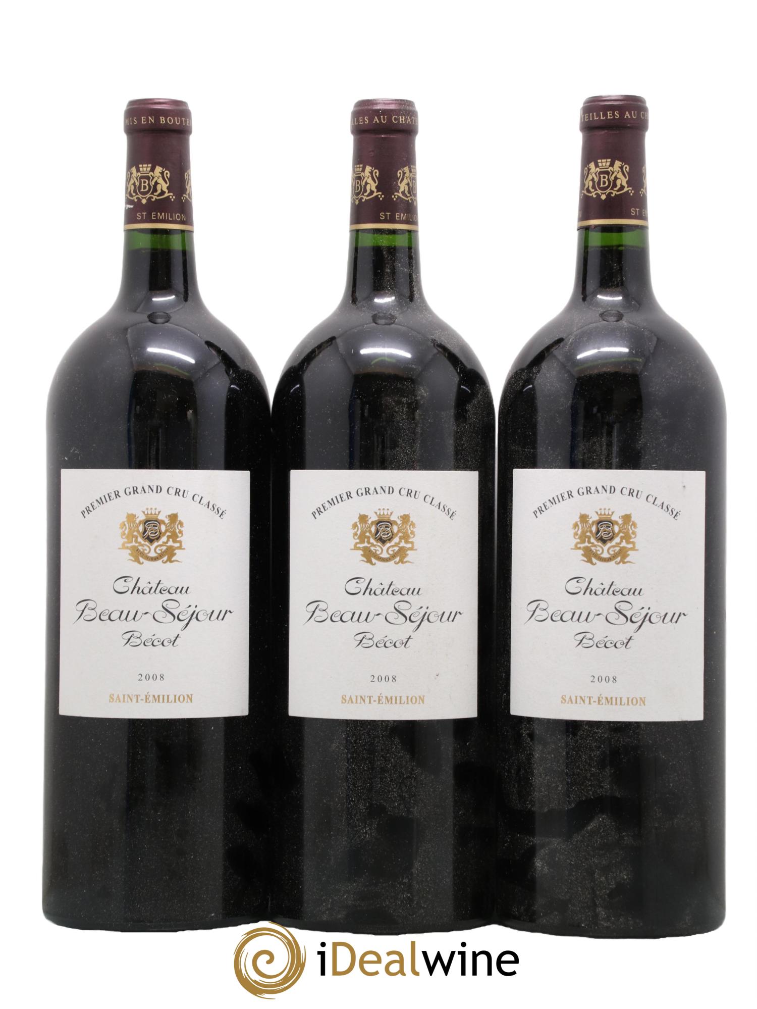 Château Beau-Séjour Bécot 1er Grand Cru Classé B 2008 - Lot de 3 magnums - 0