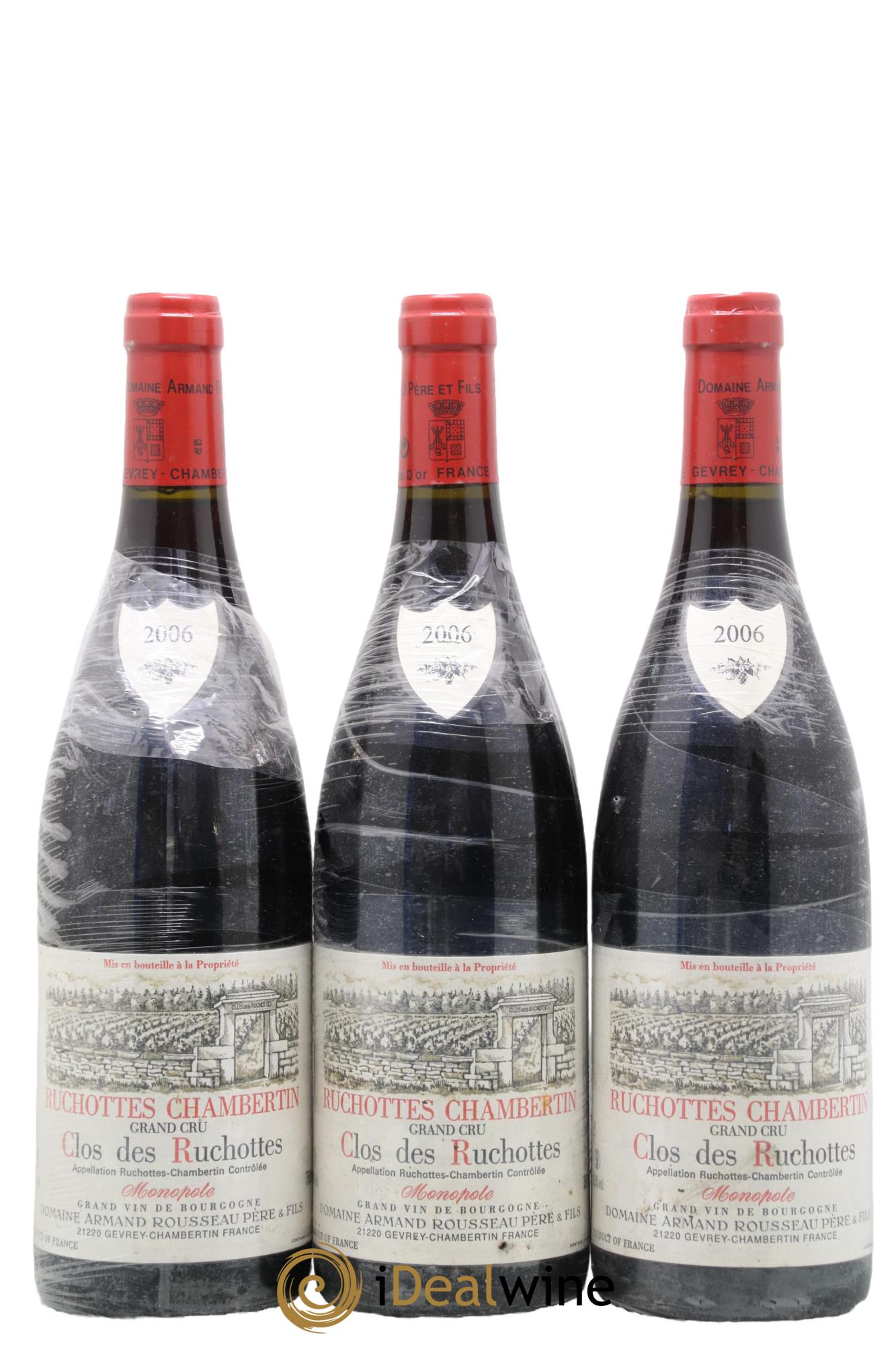 Ruchottes-Chambertin Grand Cru Clos des Ruchottes Armand Rousseau (Domaine) 2006 - Posten von 3 Flaschen - 0