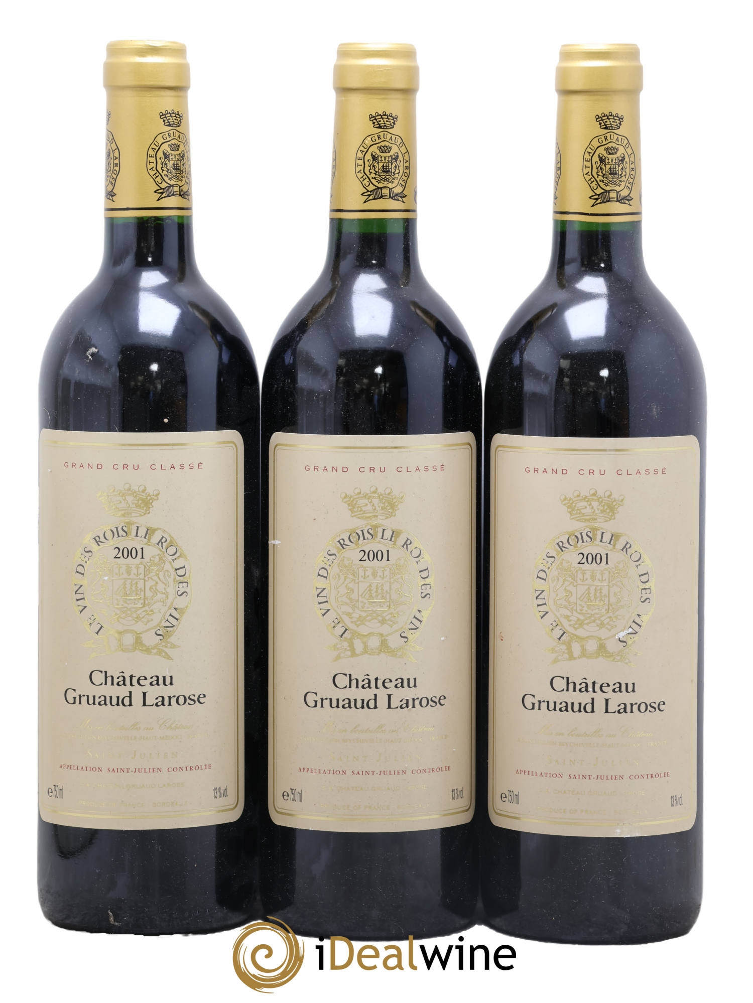 Château Gruaud Larose 2ème Grand Cru Classé 2001 - Lot de 3 bouteilles - 0
