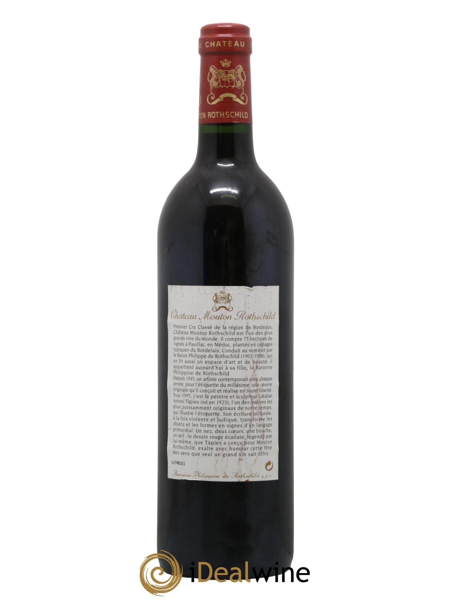 Château Mouton Rothschild 1er Grand Cru Classé 1995 - Lot de 1 bouteille - 1