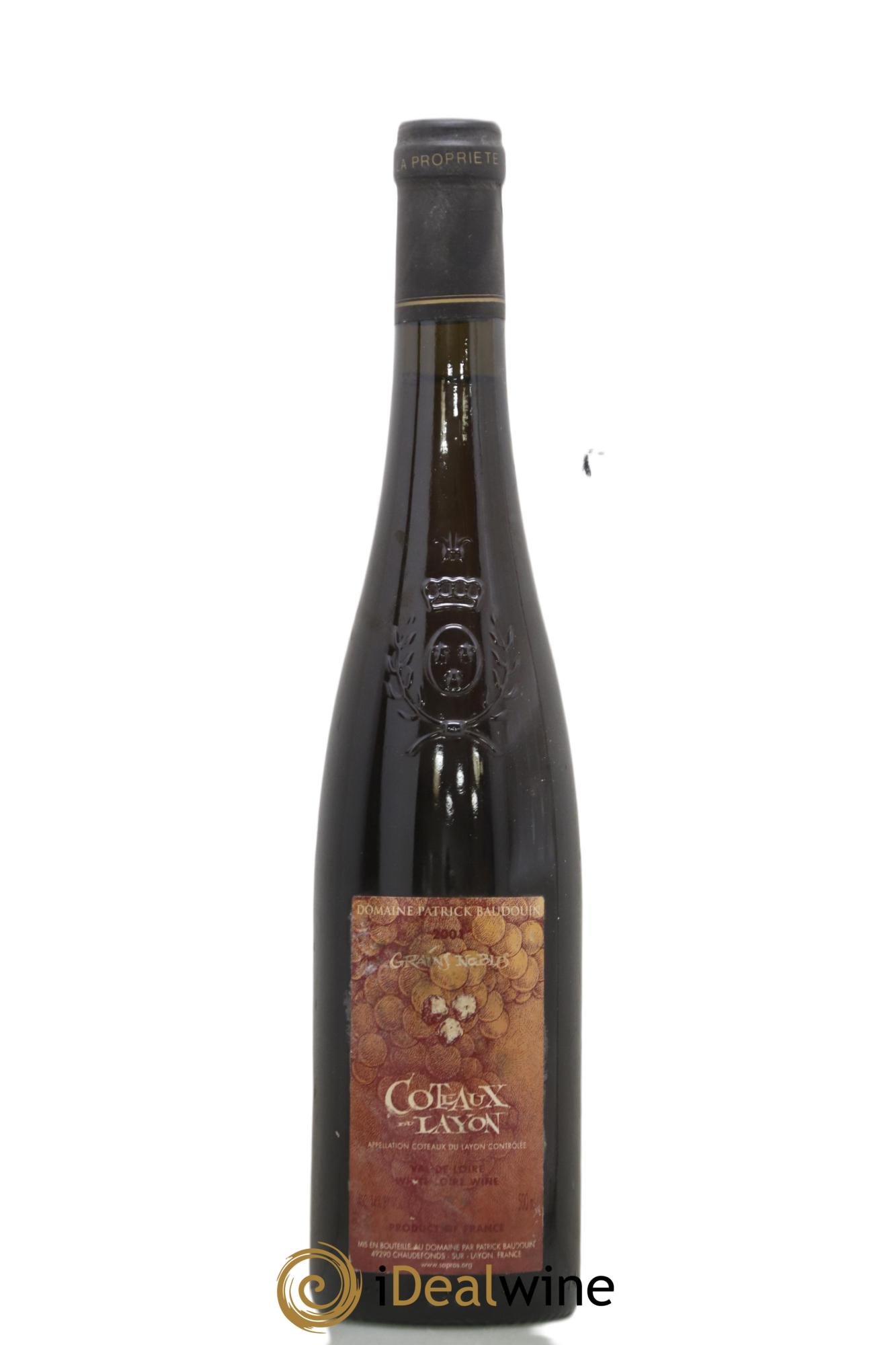 Coteaux du Layon Sélection Grains Nobles Patrick Baudouin 2001 - Lot de 1 format 50cl - 0