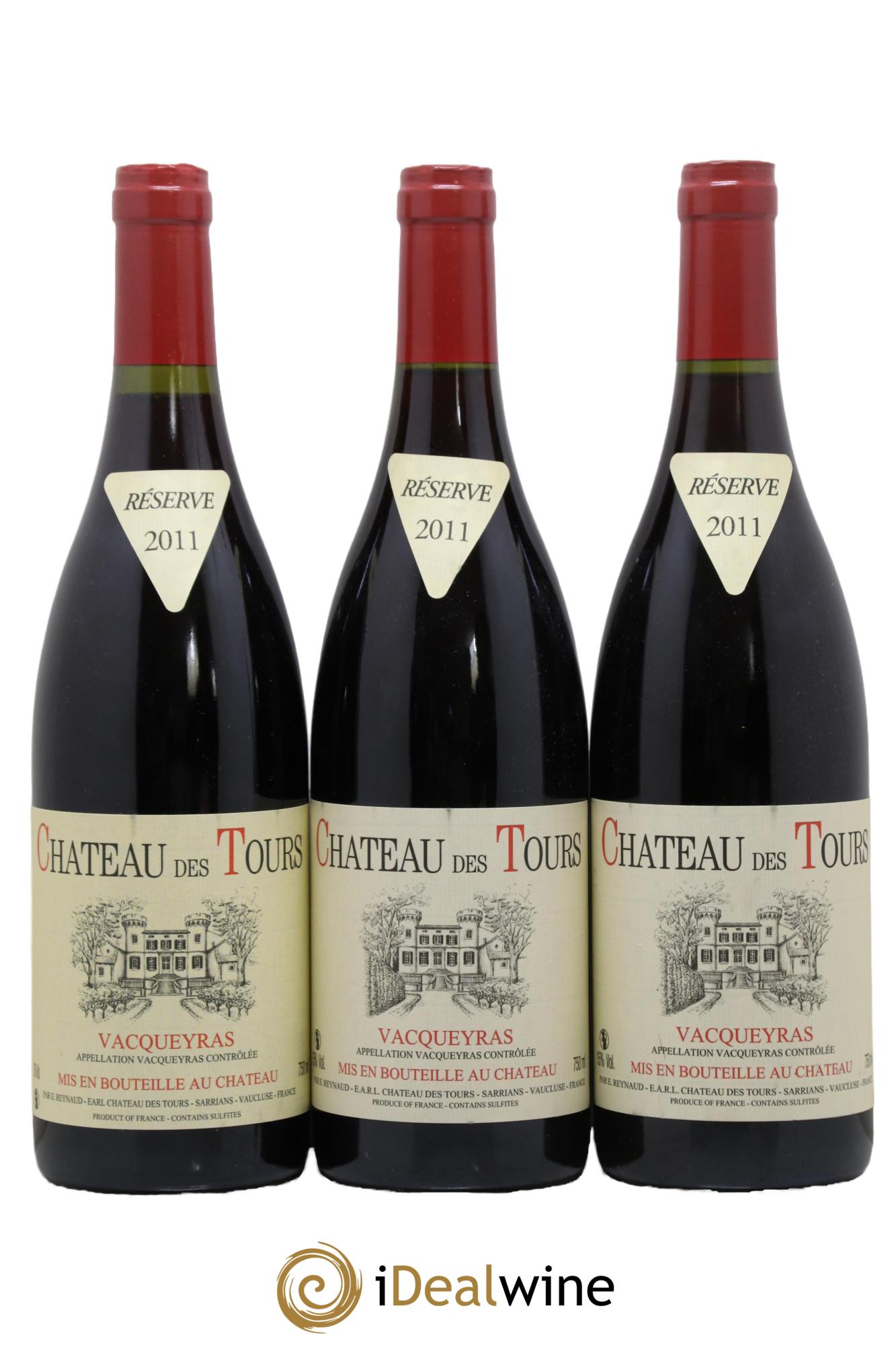 Vacqueyras Château des Tours Emmanuel Reynaud 2011 - Lotto di 3 bottiglie - 0