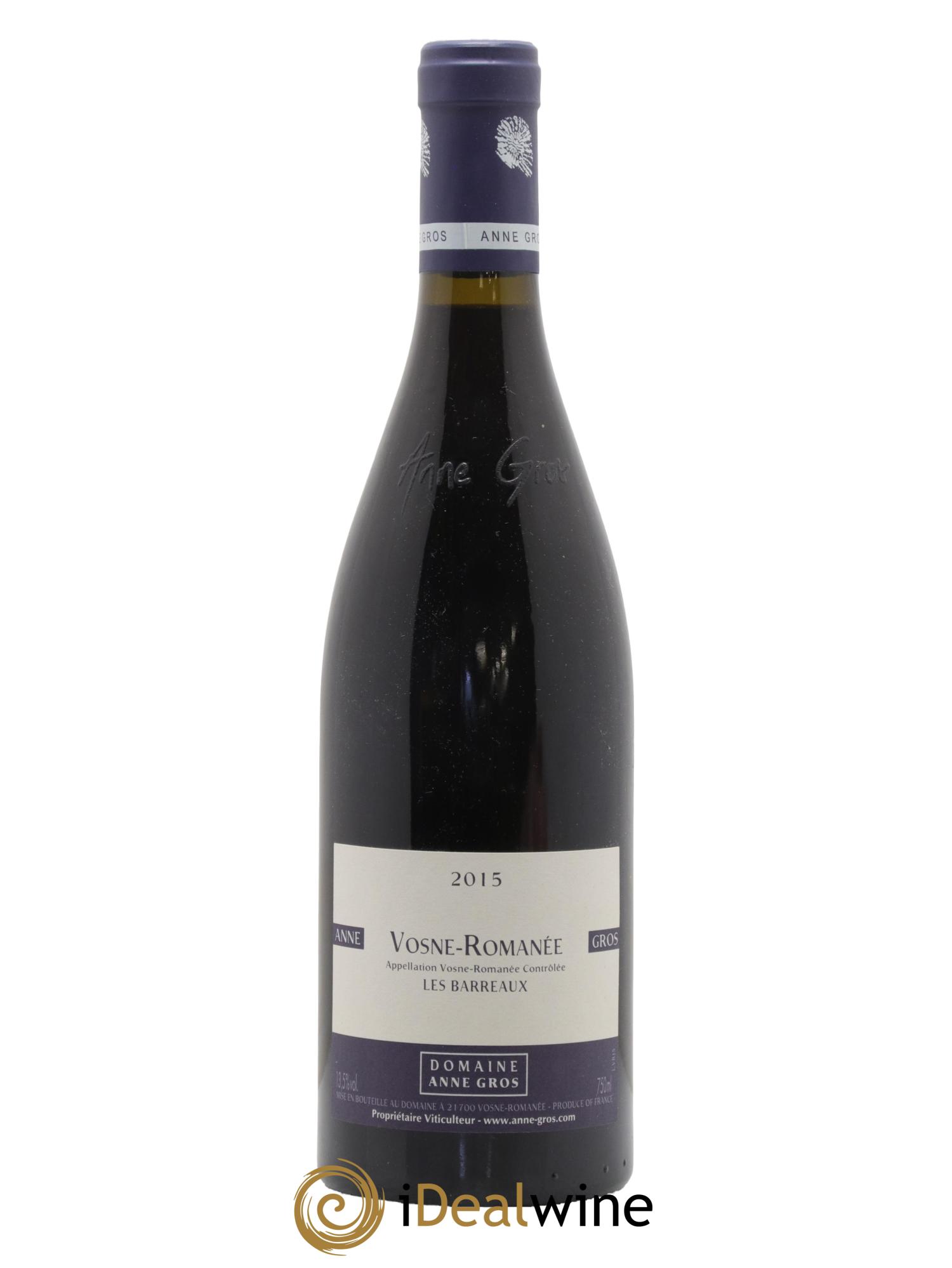Vosne-Romanée Les Barreaux Anne Gros 2015 - Lot de 1 bouteille - 0