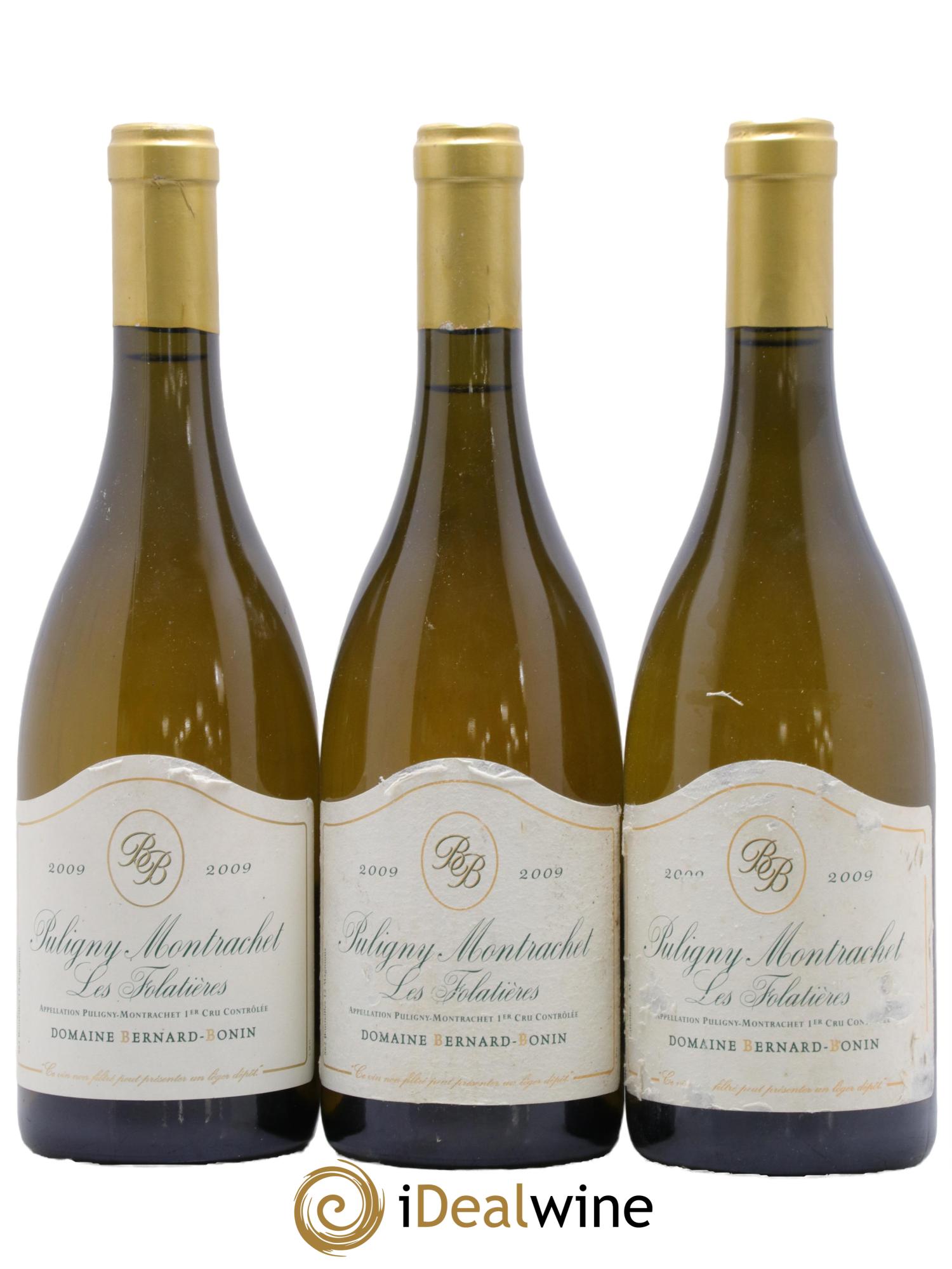 Puligny-Montrachet 1er Cru Les Folatières Bernard Bonin 2009 - Posten von 3 Flaschen - 0