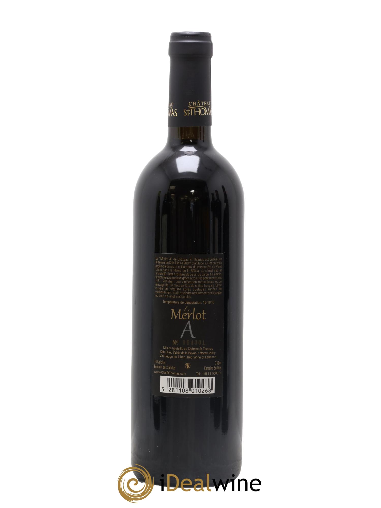 Liban Bekaa Merlot Château Saint Thomas 2009 - Lotto di 1 bottiglia - 1