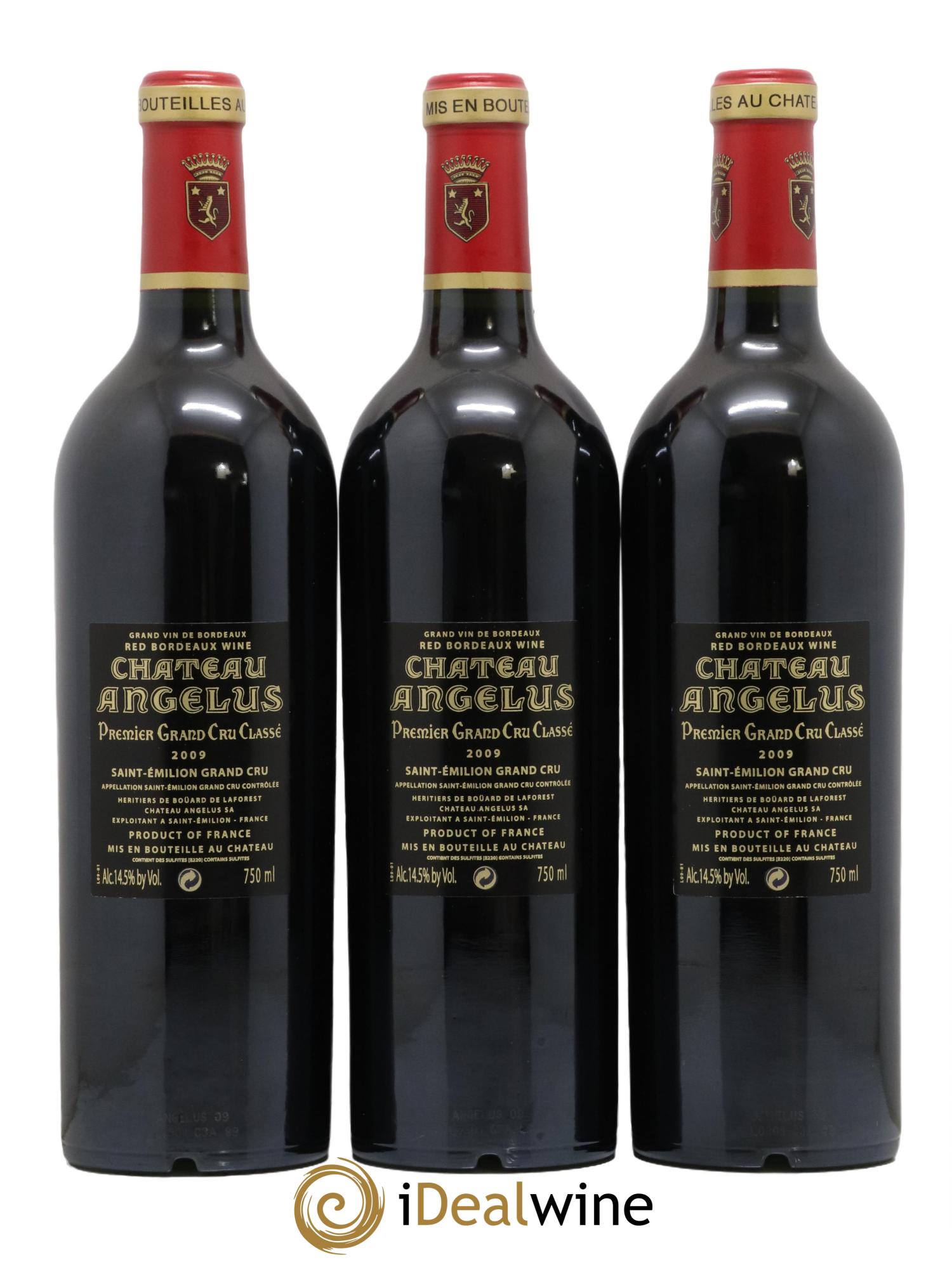 Château Angélus 1er Grand Cru Classé A 2009 - Lot de 3 bouteilles - 1