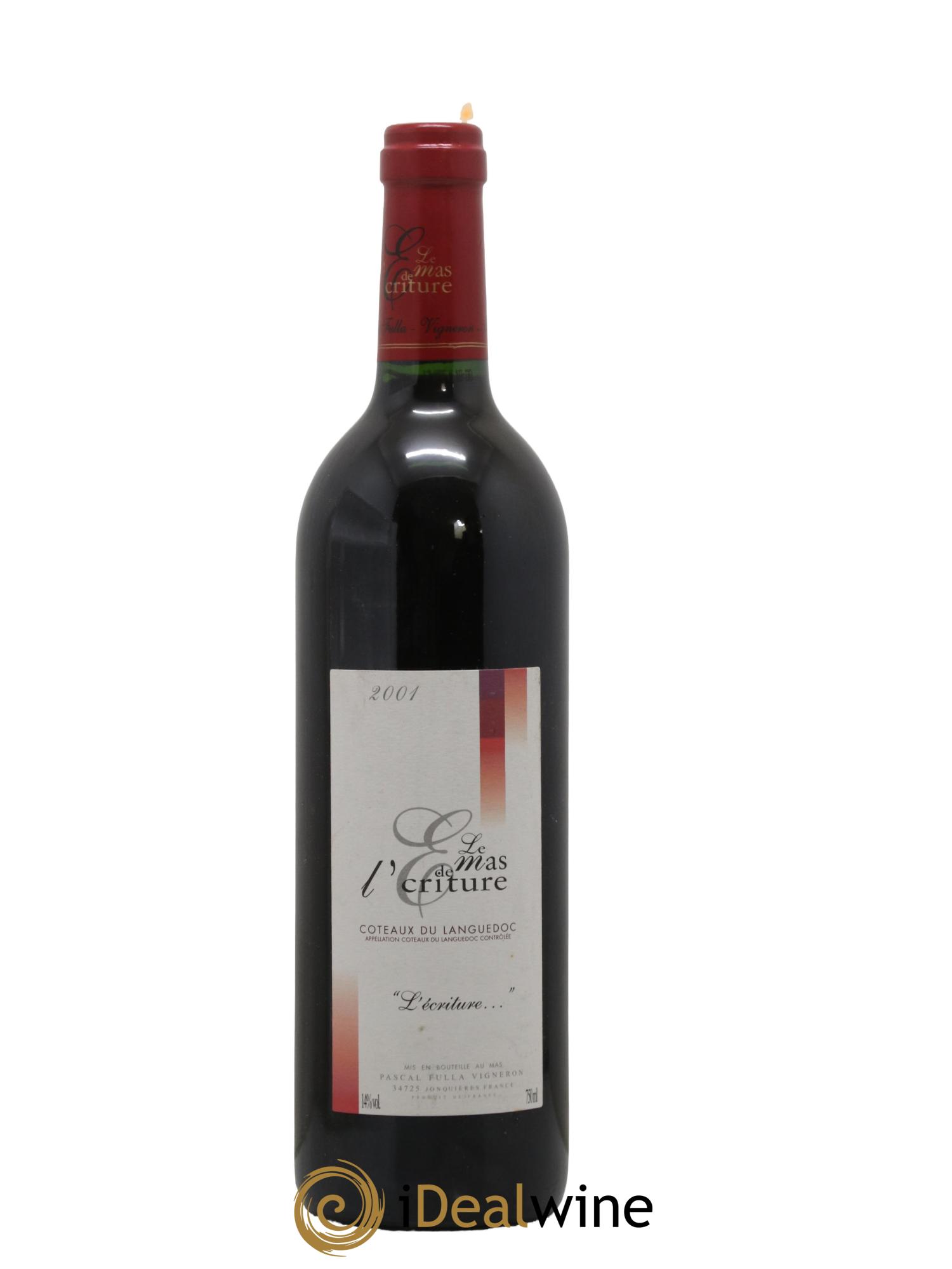 Coteaux du Languedoc L'ecriture Mas De L'écriture 2001 - Lot de 1 bouteille - 0