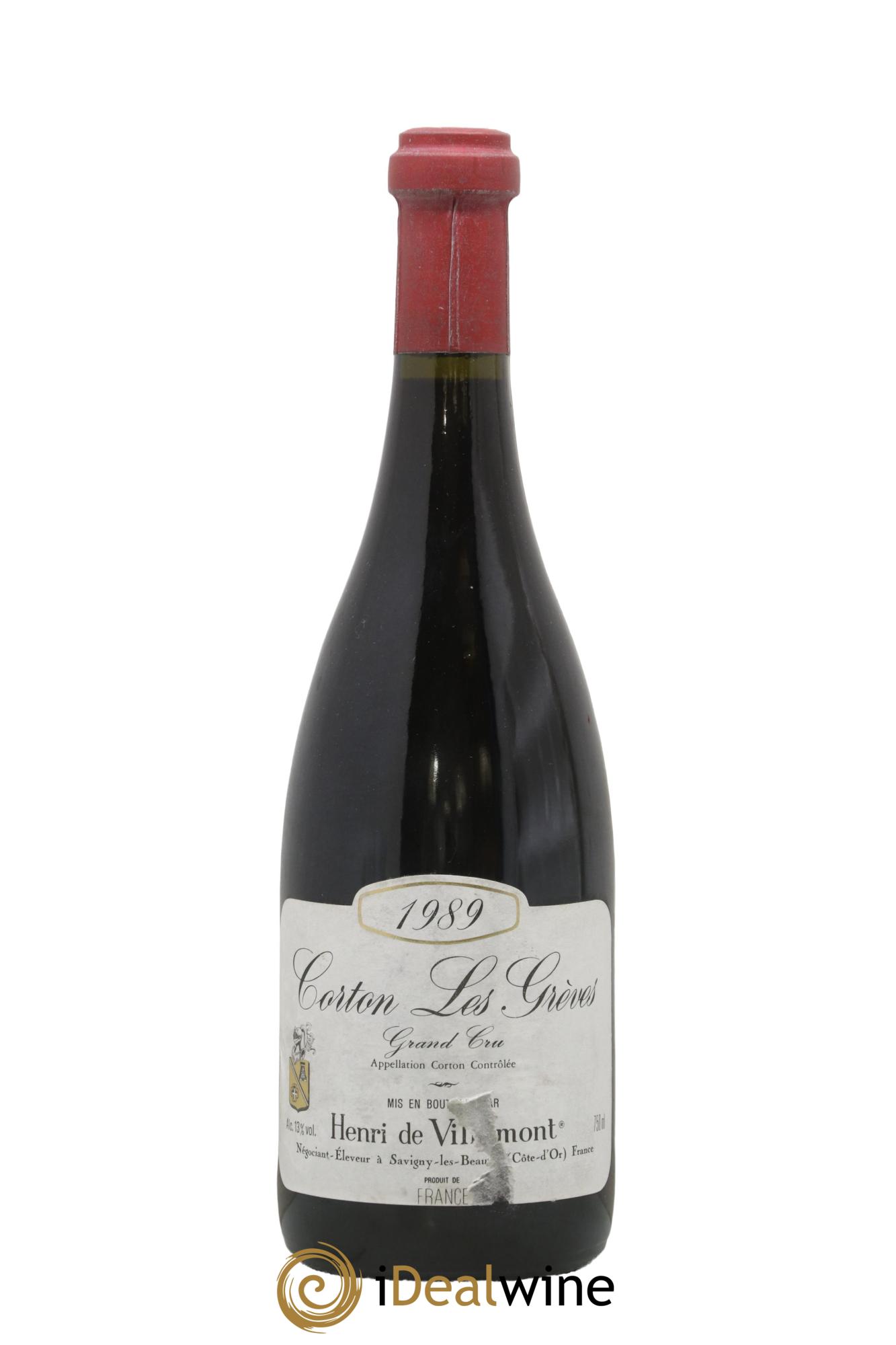 Corton Grand Cru Les Grèves Henri de Villamont 1989 - Lot de 1 bouteille - 0