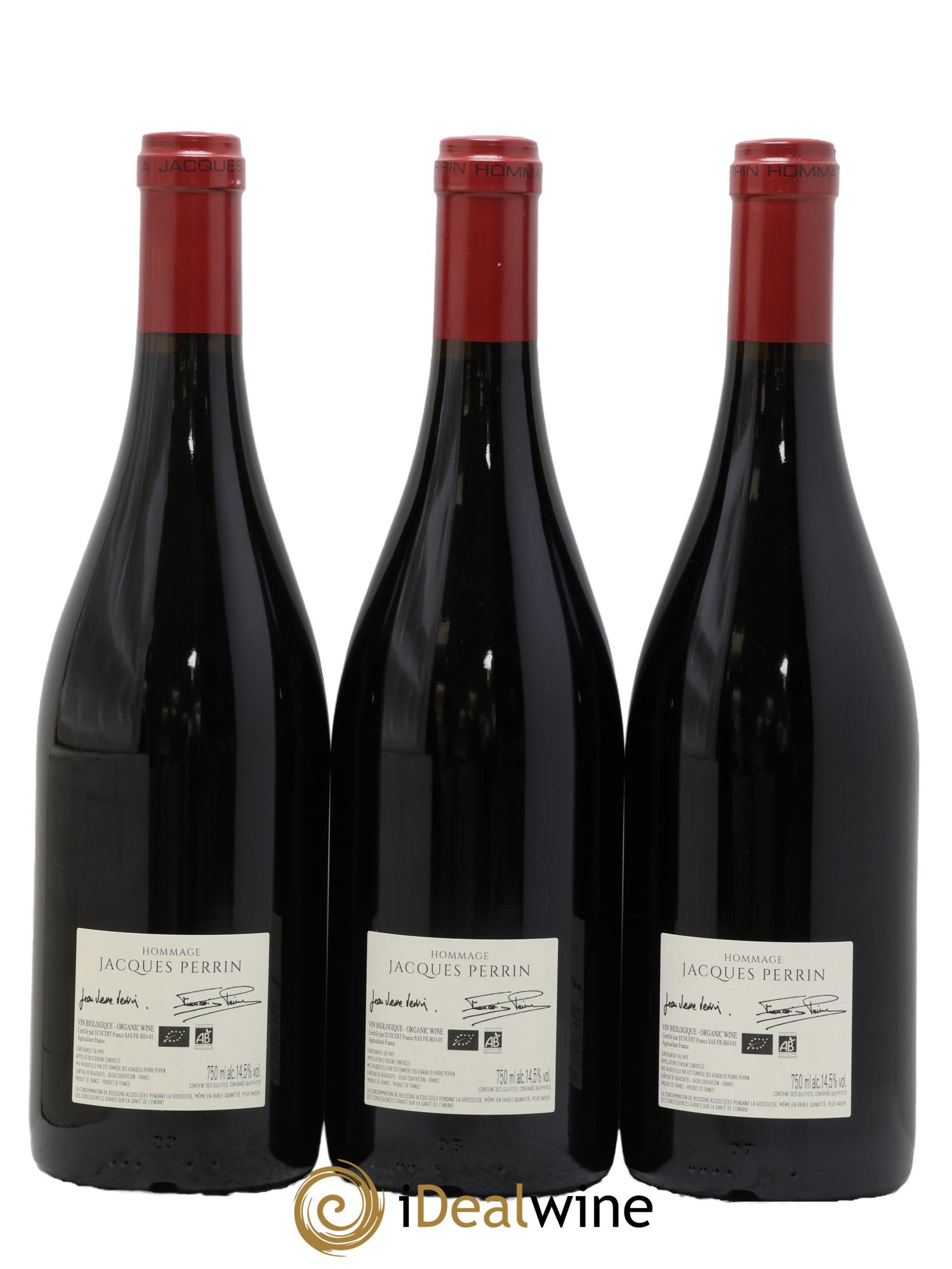 Châteauneuf-du-Pape Château de Beaucastel Hommage à Jacques Perrin Famille Perrin 2022 - Posten von 3 Flaschen - 1