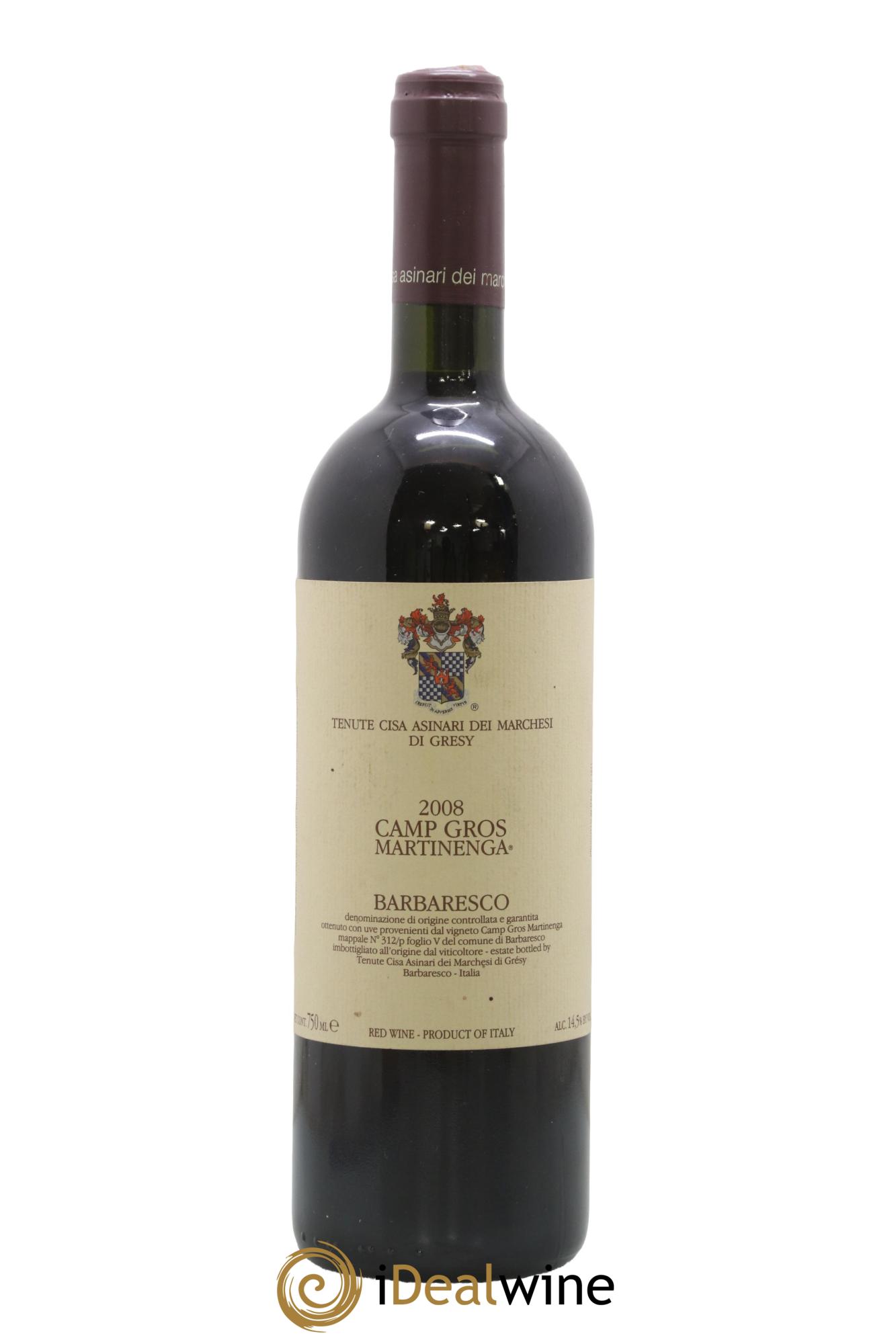 Barbaresco DOCG Camp Gros Martinenga Marchesi Di Fresy 2008 - Lot de 1 bouteille - 0