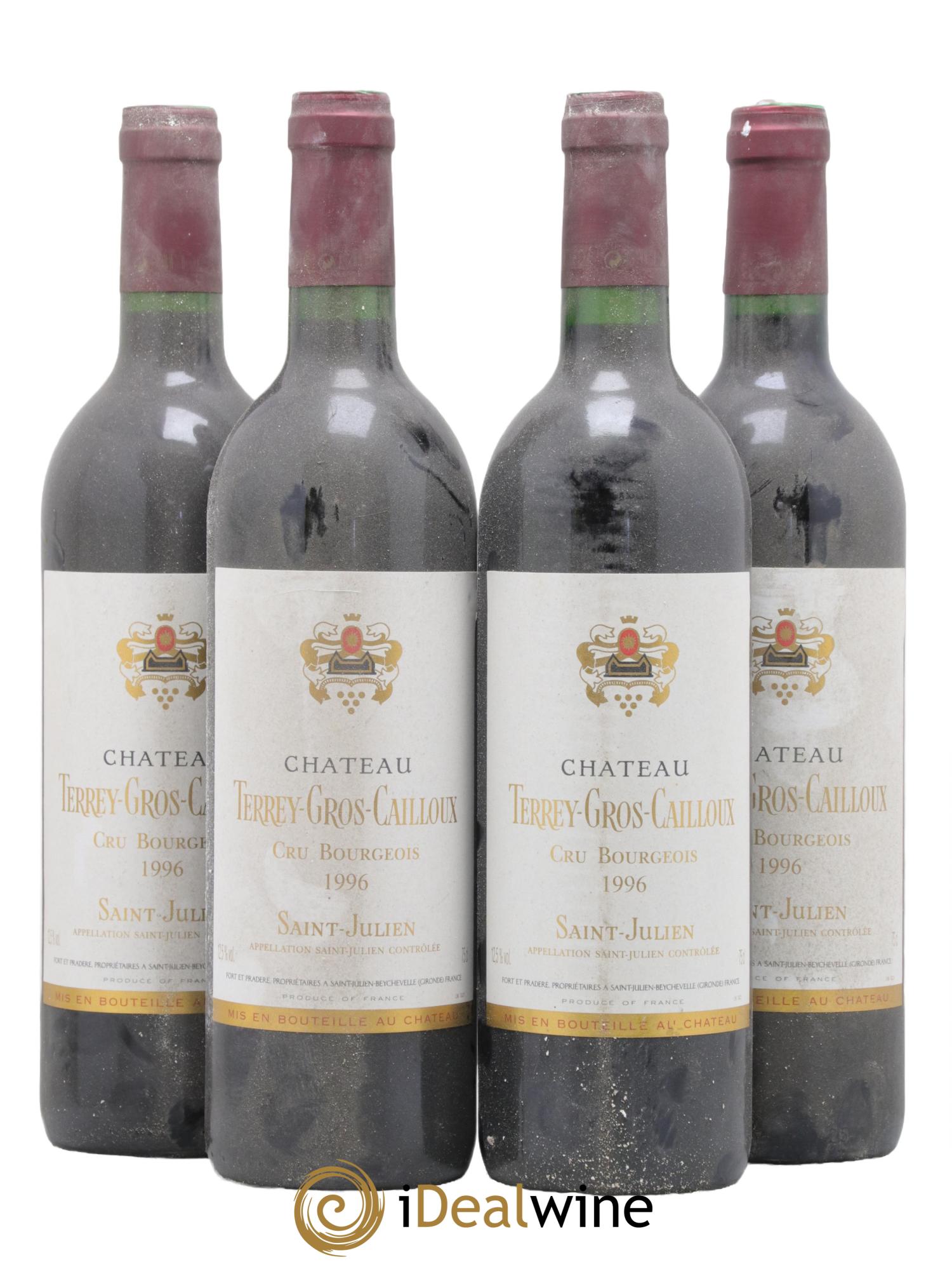Château Terrey Gros Cailloux Cru Bourgeois 1996 - Lot de 4 bouteilles - 0
