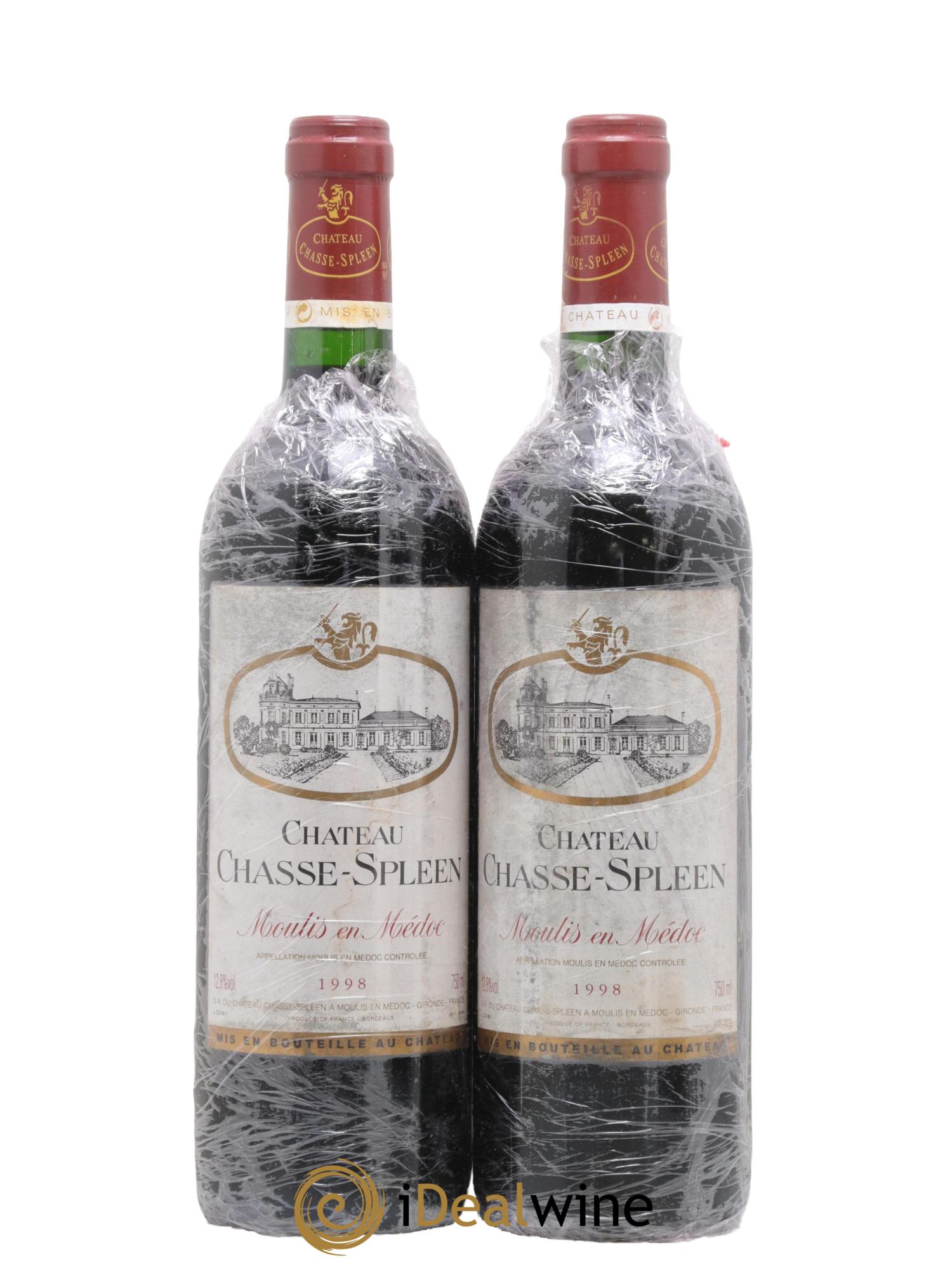 Château Chasse Spleen 1998 - Lot de 2 bouteilles - 0