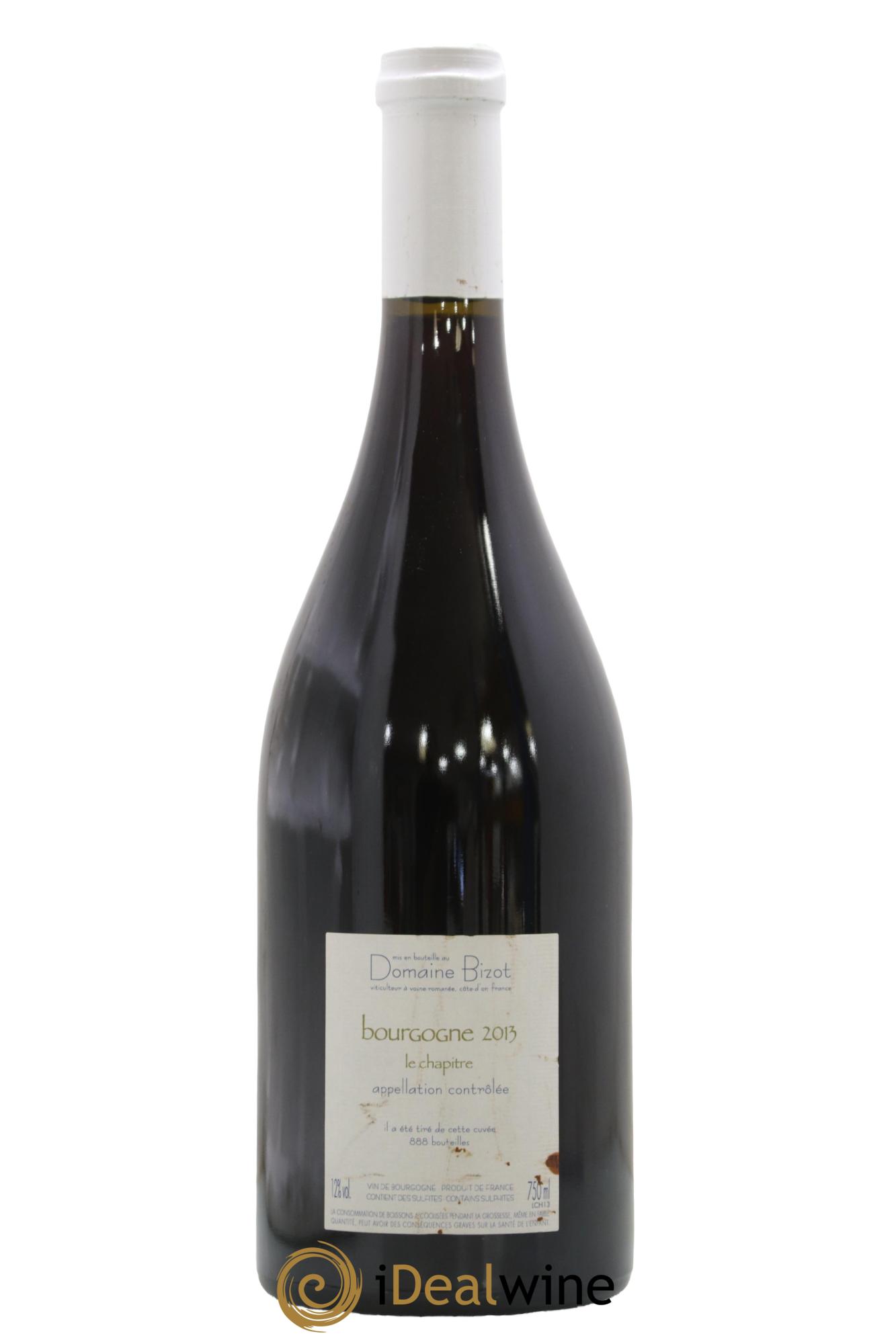 Bourgogne Le Chapitre Bizot (Domaine) 2013 - Lot of 1 bottle - 1