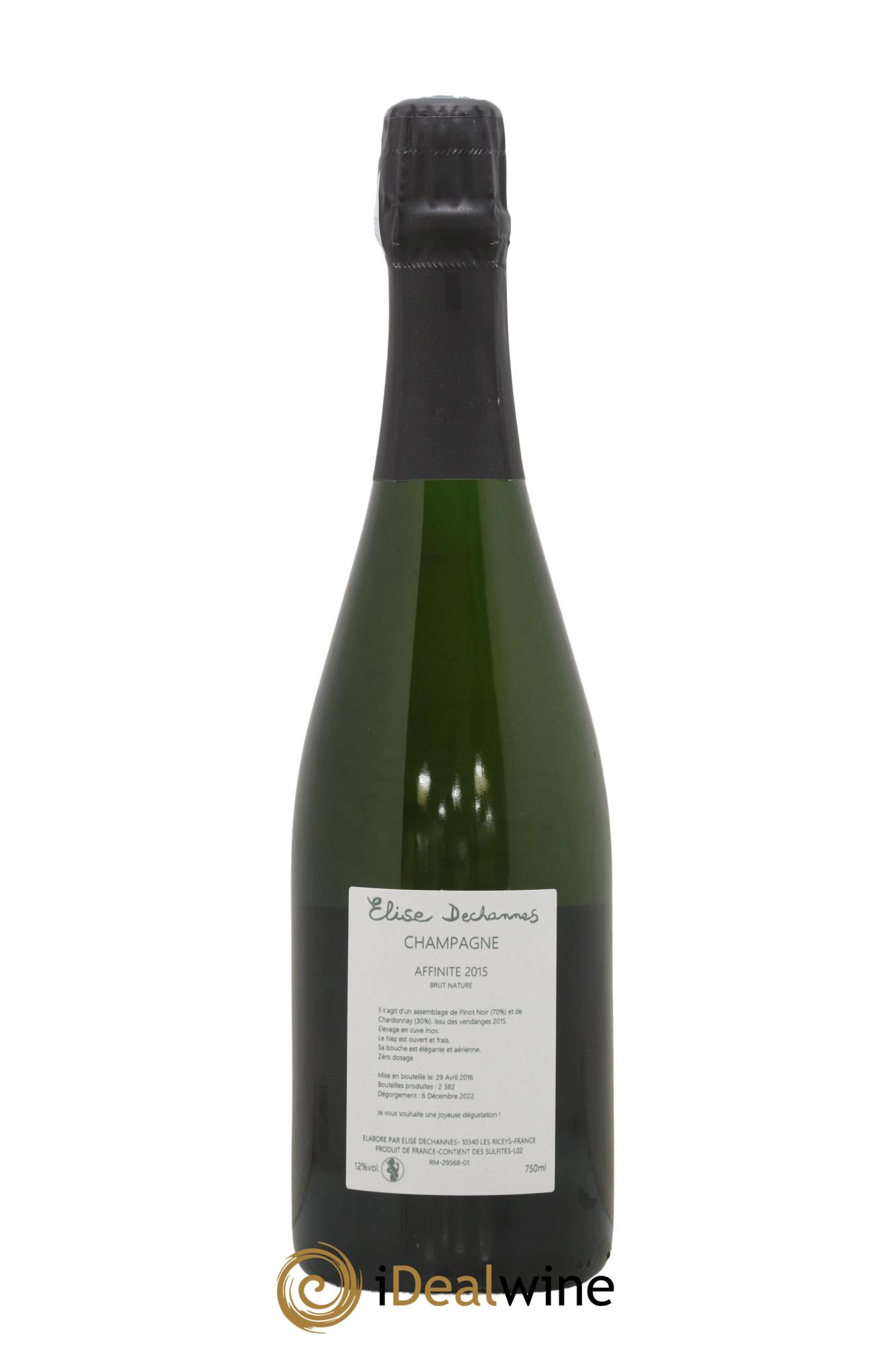 Affinité Brut Nature Elise Dechannes (Domaine)  2015 - Posten von 1 Flasche - 1