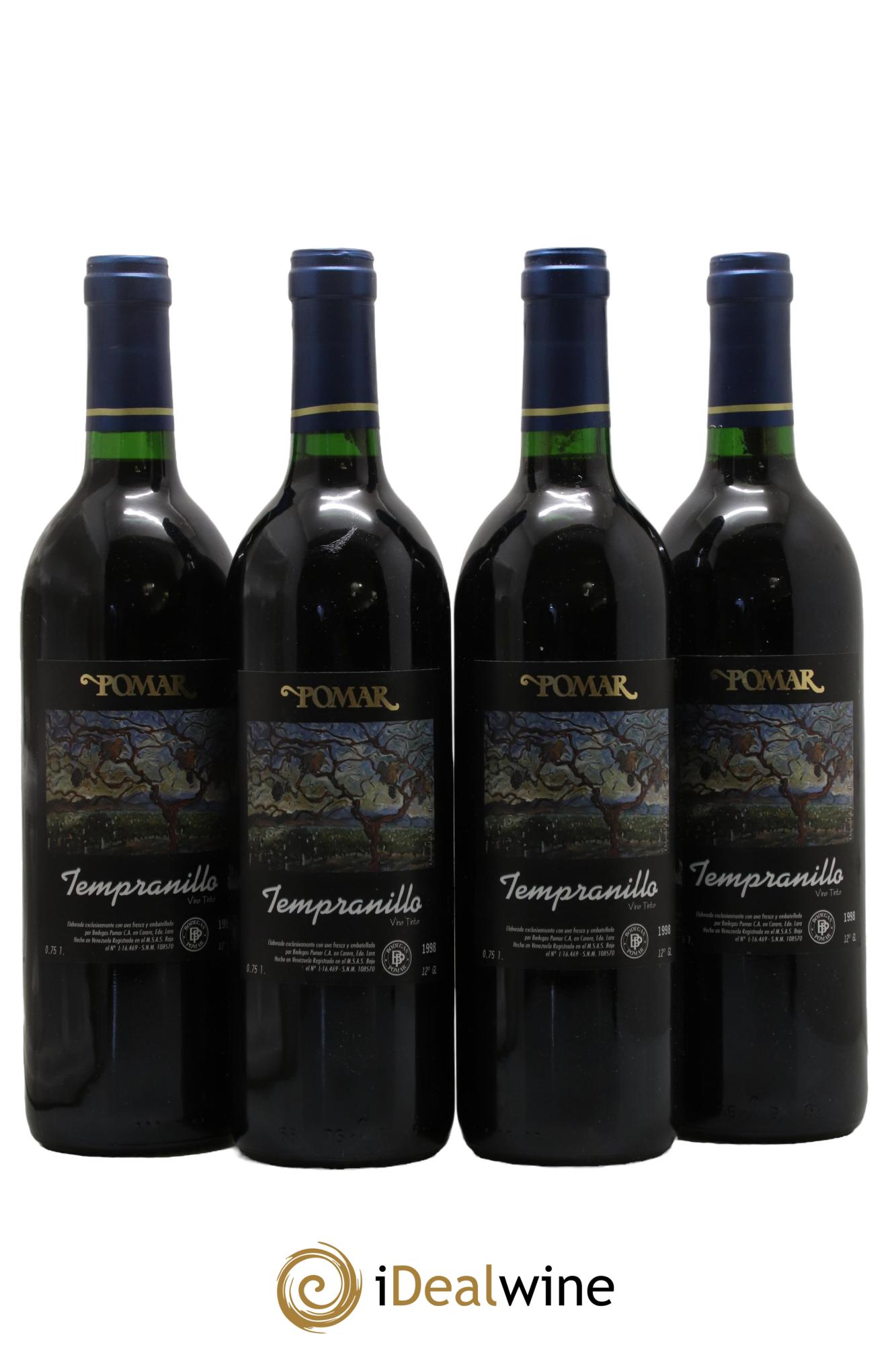Vins Etrangers Venezuela Tempranillo Bodegas Pomar 1998 - Lot de 4 bouteilles - 0