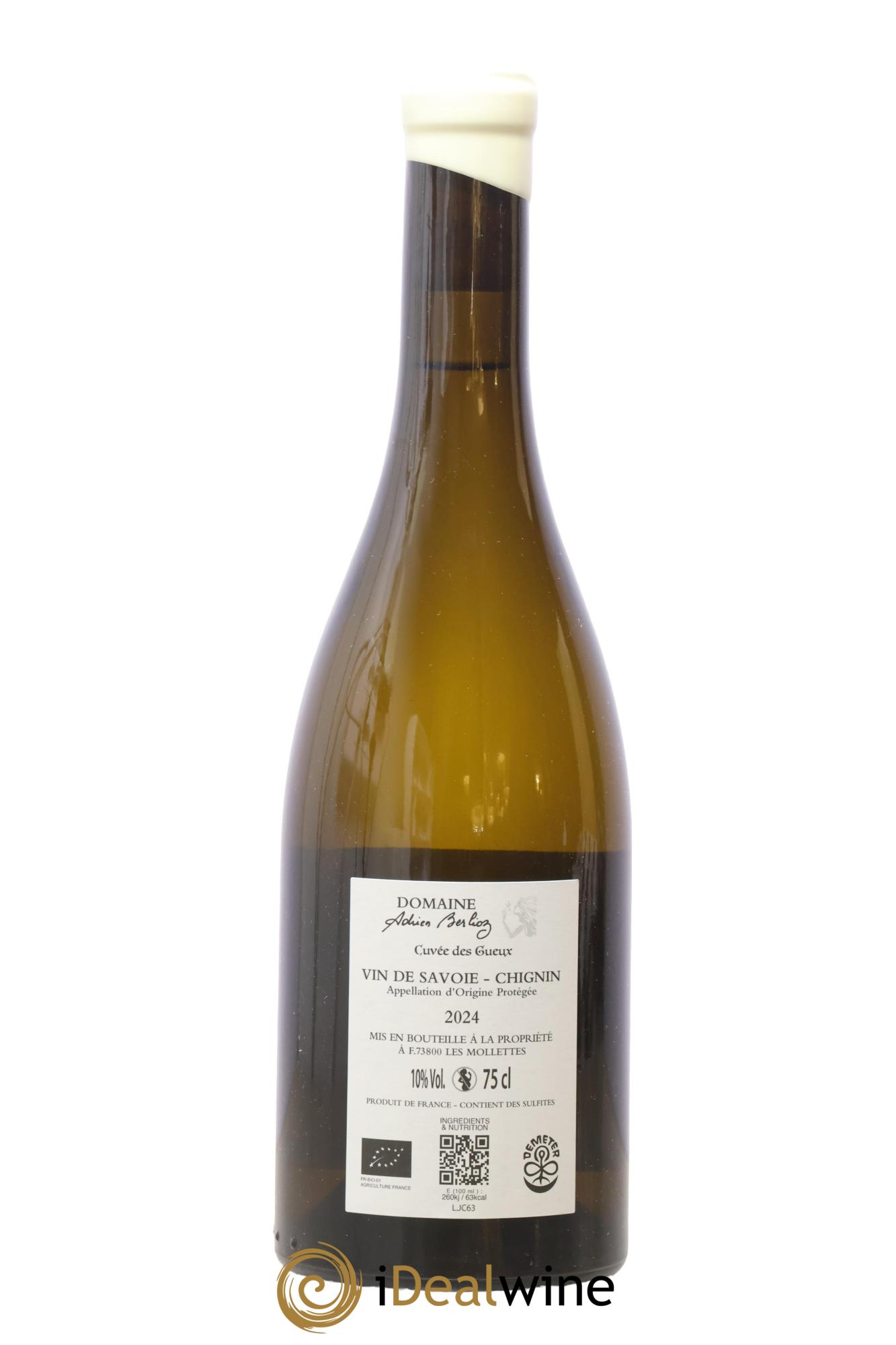 Vin de Savoie Chignin Cuvée des Gueux blanc Adrien Berlioz 2024 - Lot de 1 bouteille - 1
