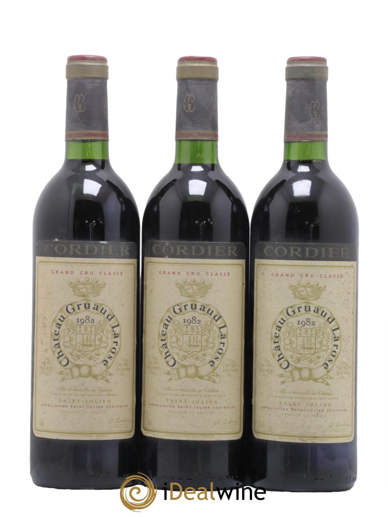 Château Gruaud Larose 2ème Grand Cru Classé 1982 - Lot de 3 bouteilles - 0