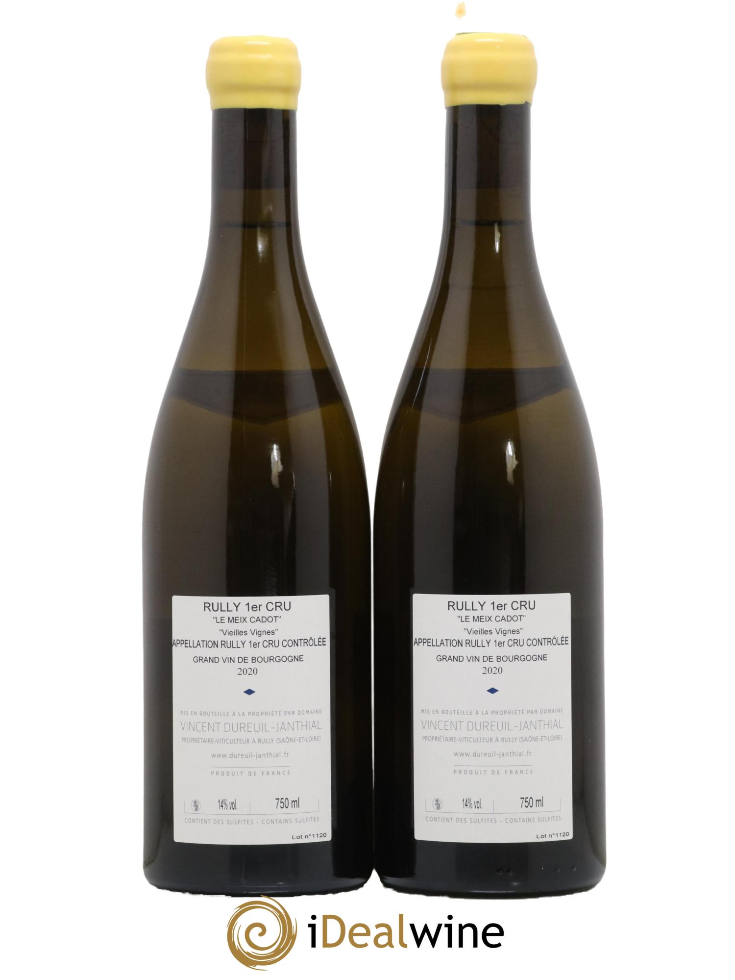 Rully 1er Cru Le Meix Cadot Vieilles Vignes Vincent Dureuil-Janthial 2020 - Lot de 2 bouteilles - 1