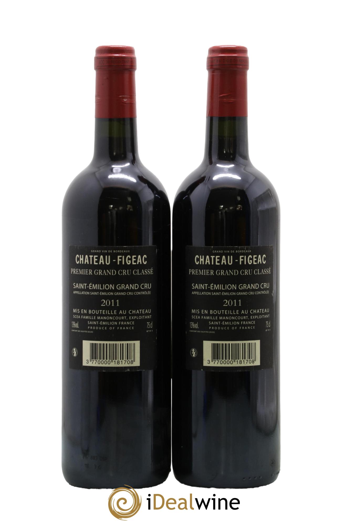 Château Figeac 1er Grand Cru Classé A 2011 - Lot de 2 bouteilles - 1