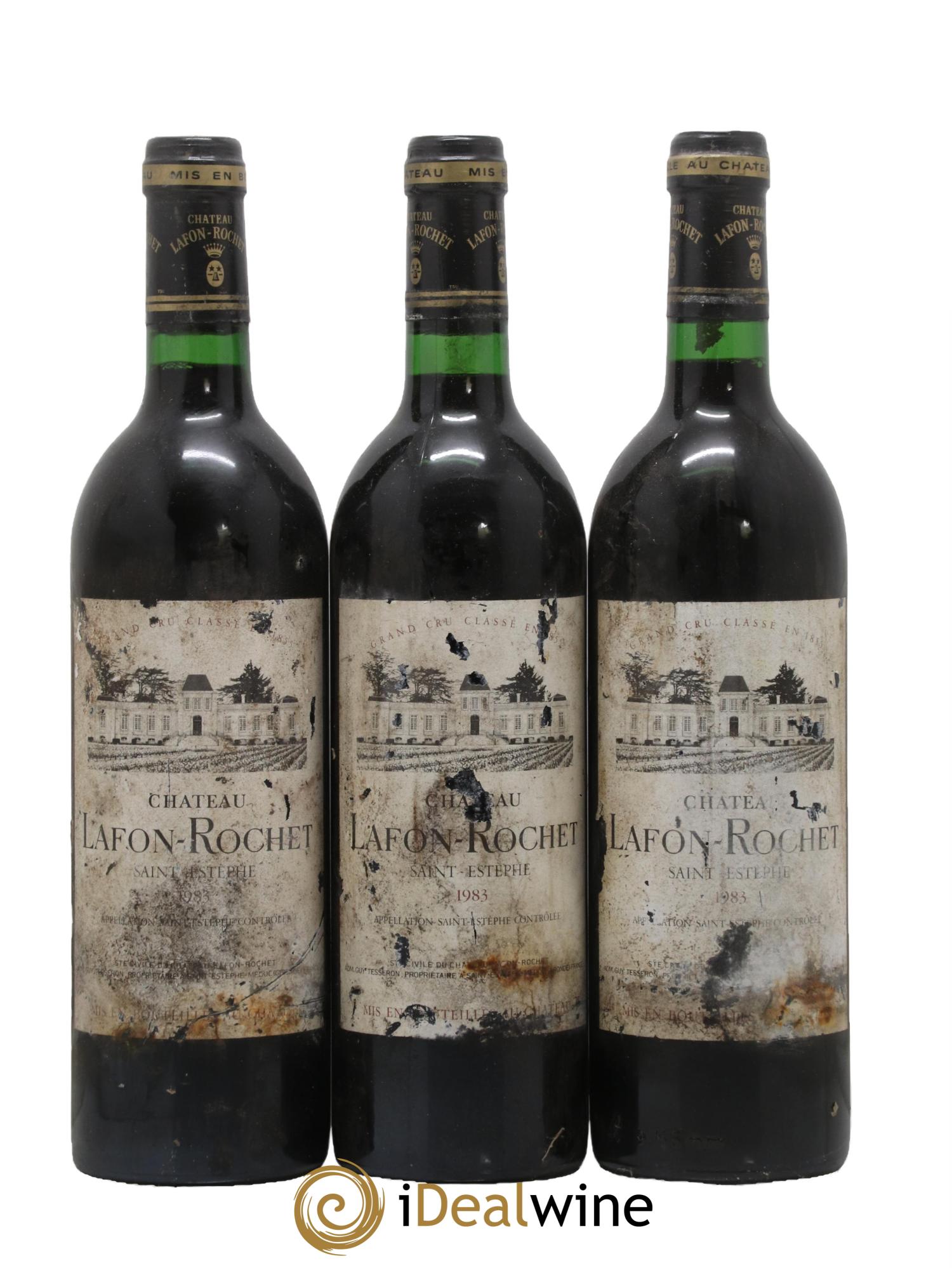 Château Lafon Rochet 4ème Grand Cru Classé 1983 - Lotto di 3 bottiglie - 0