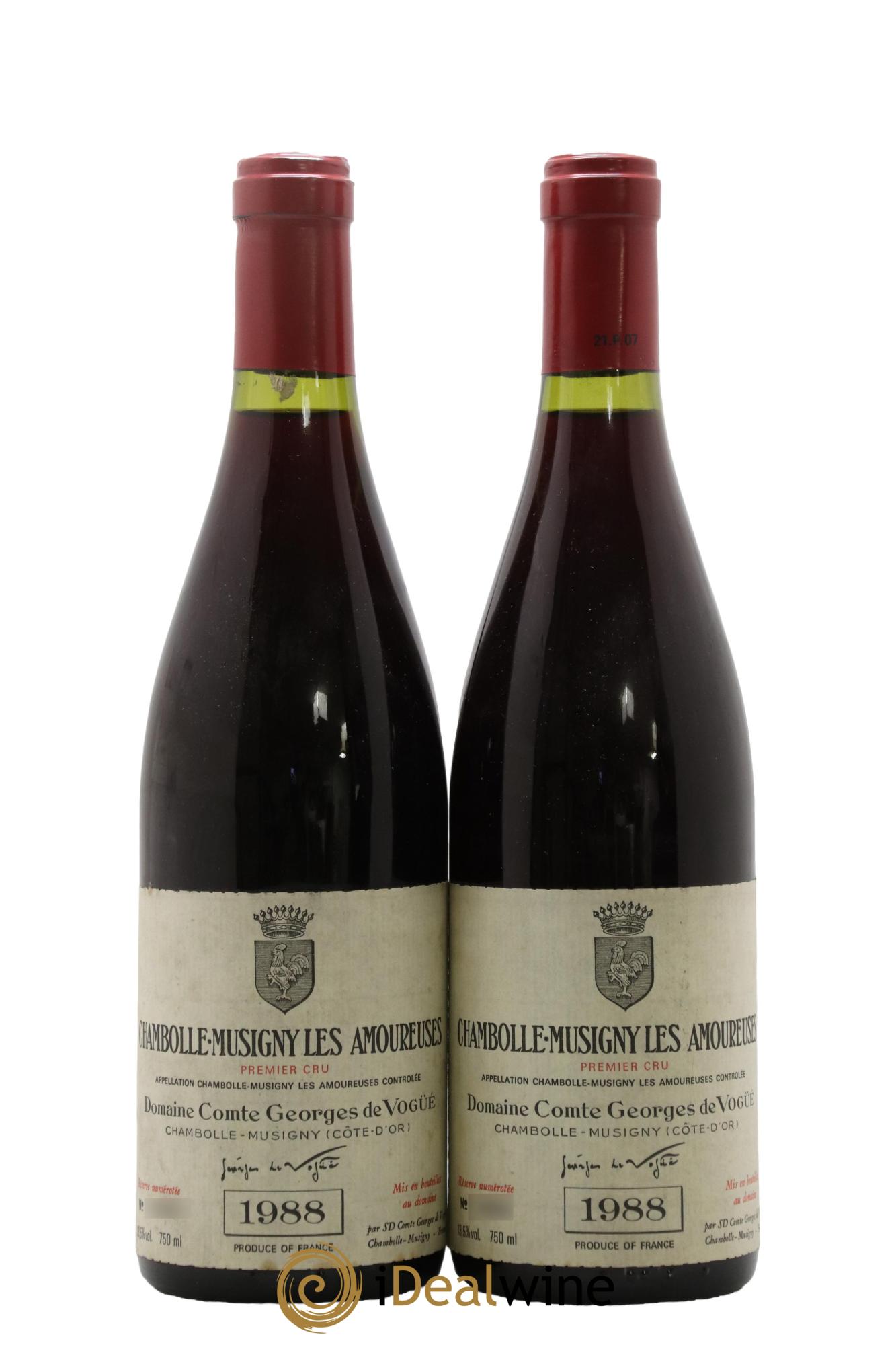 Chambolle-Musigny 1er Cru Les Amoureuses Comte Georges de Vogüé 1988 - Lot de 2 bouteilles - 0