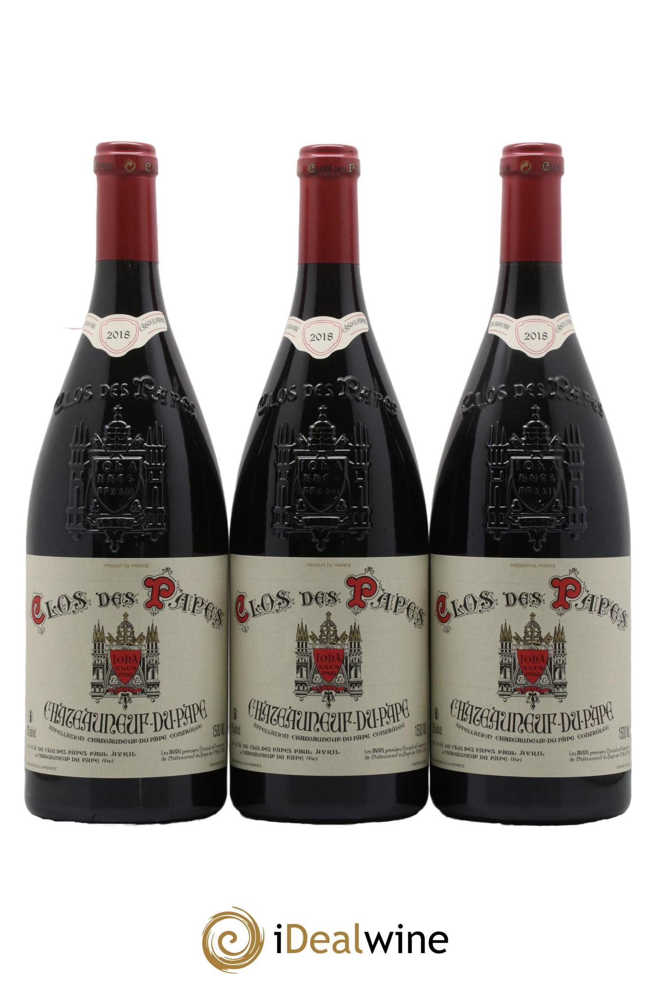 Châteauneuf-du-Pape Clos des Papes - Paul Avril 2018 - Posten von 3 Magnum - 0