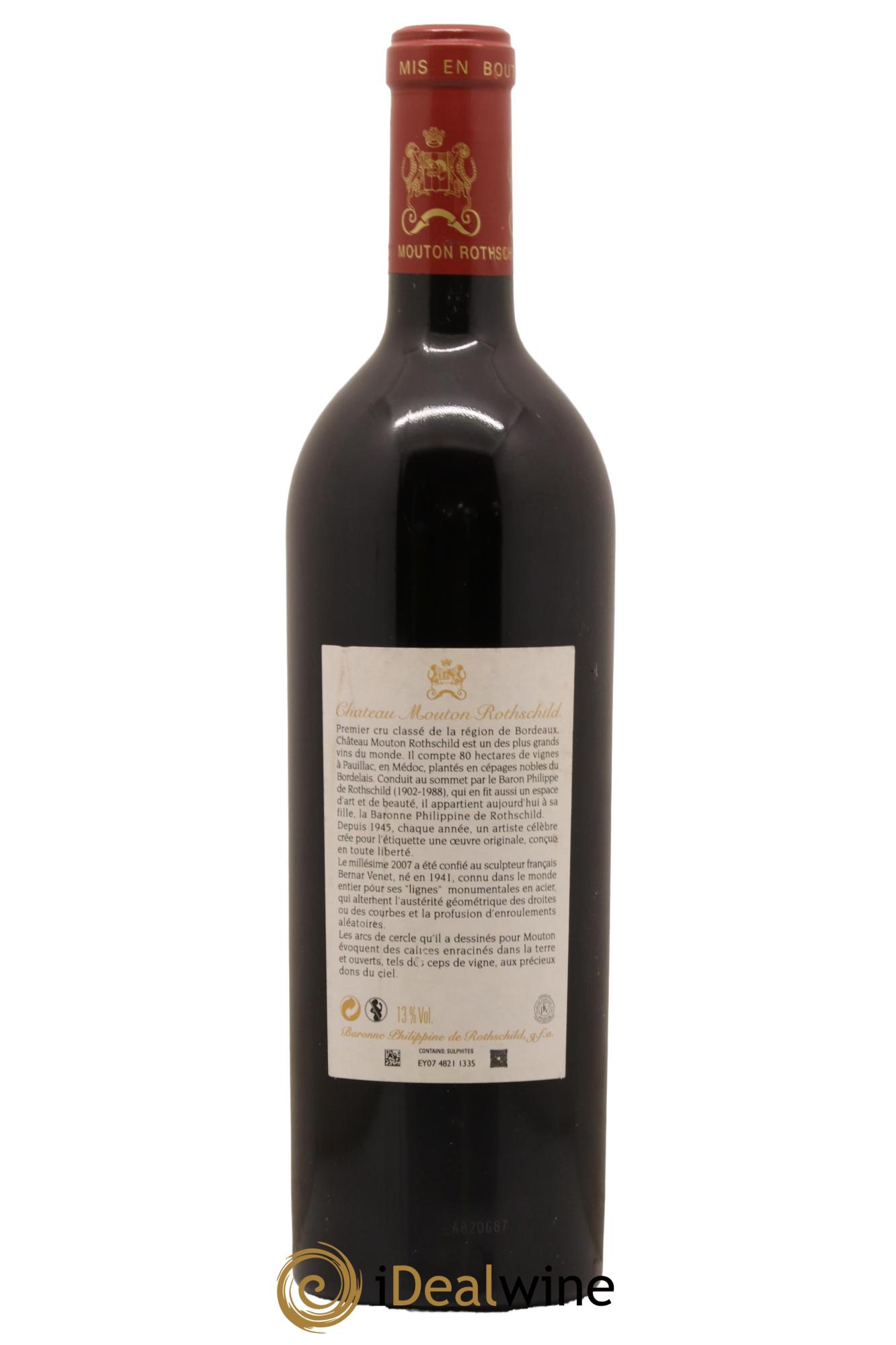 Château Mouton Rothschild 1er Grand Cru Classé 2007 - Lot de 1 bouteille - 1